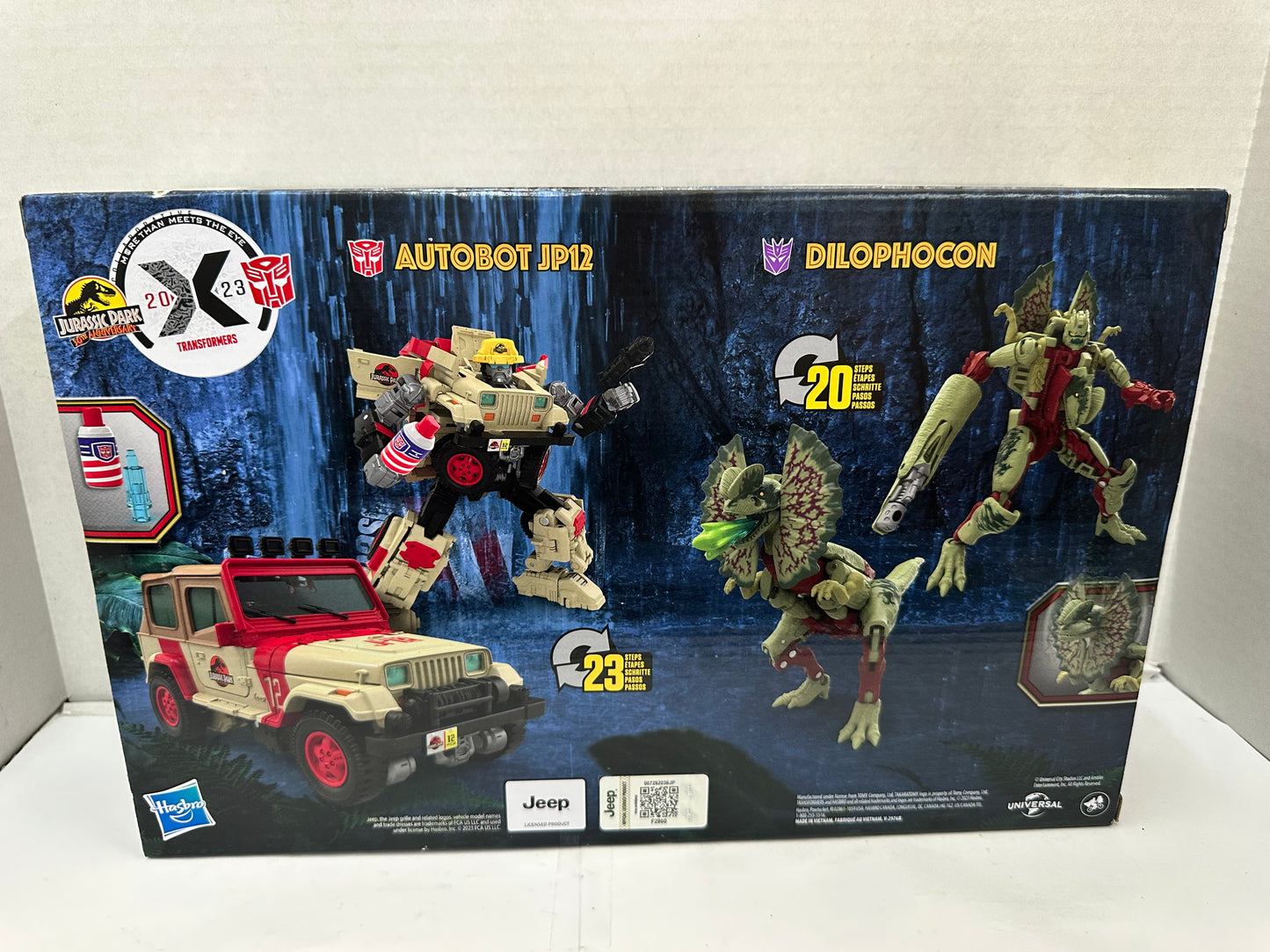 Transformers x Jurassic Park Dilophocon & Autobot JP12 Figure 2 Pack Hasbro New