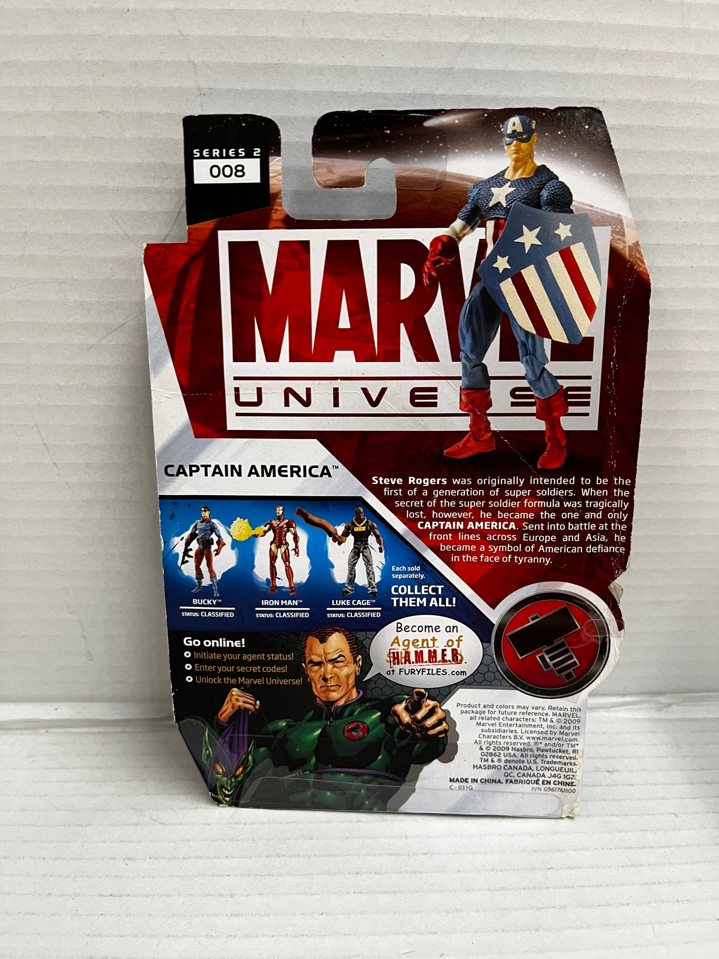 Marvel Universe 3.75" Captain America Action Figure Series 2 #008, NEW