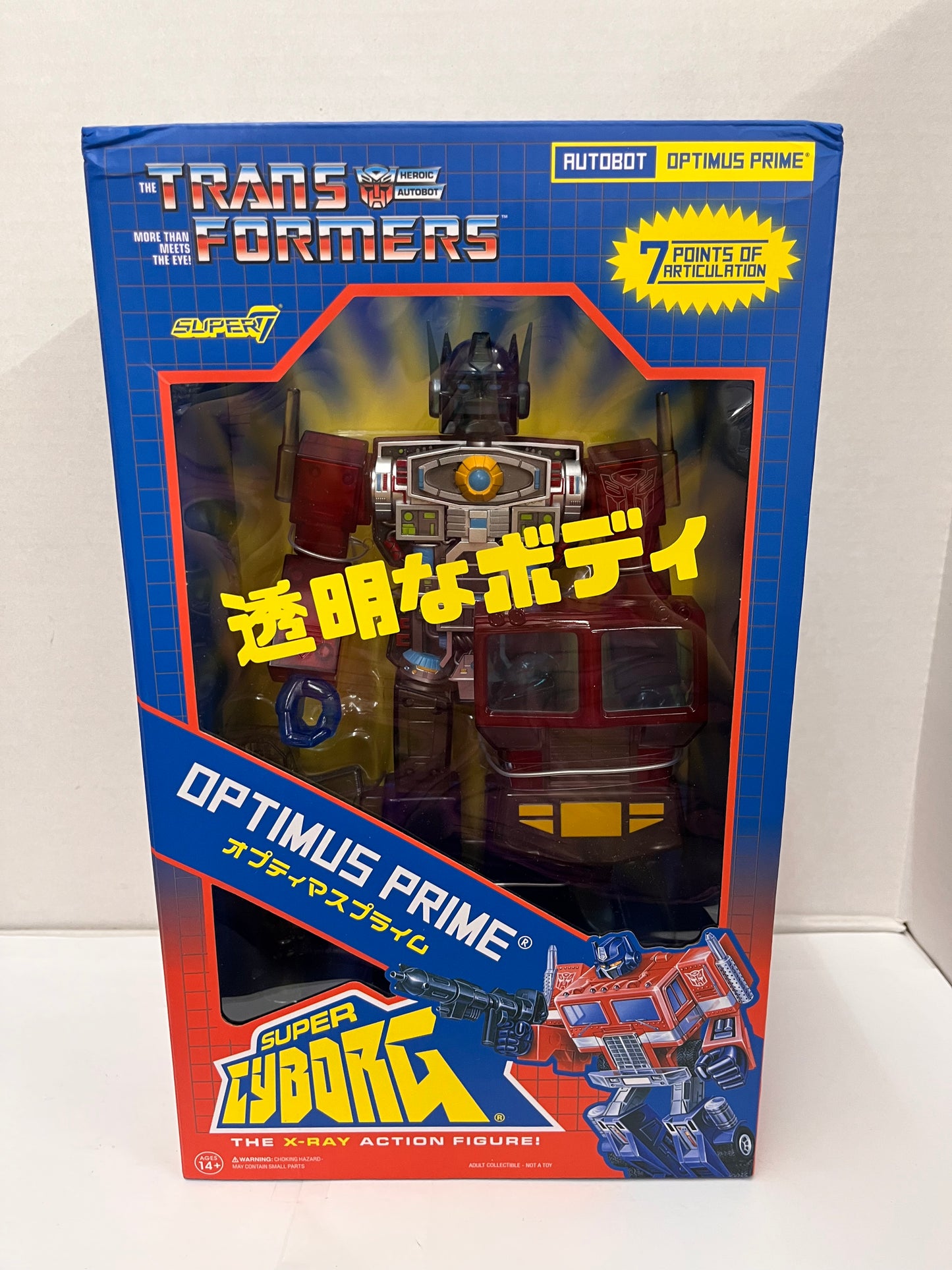 Optimus Prime Transformers Super 7 Cyborg Clear Red/Blue Figure