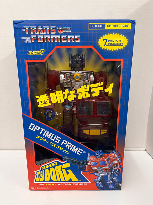 Optimus Prime Transformers Super 7 Cyborg Clear Red/Blue Figure