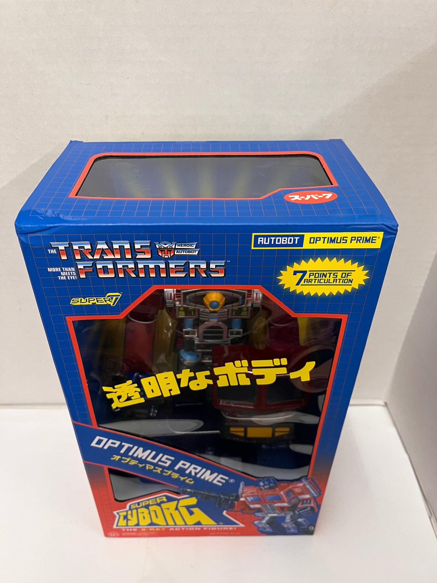 Optimus Prime Transformers Super 7 Cyborg Clear Red/Blue Figure