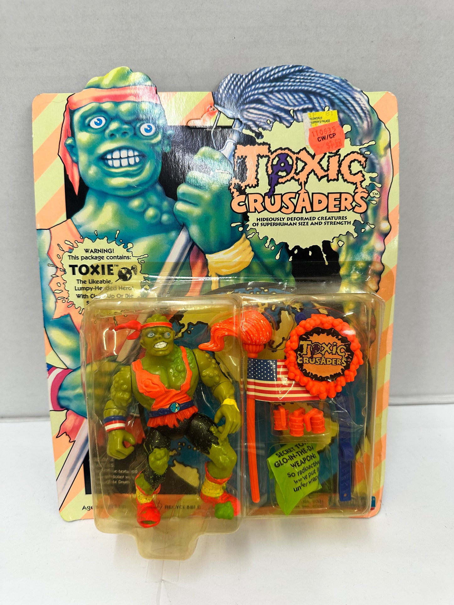 Vintage 1991 Toxic Crusaders “Toxie” – Sealed (Playmates) Damage To Plastic