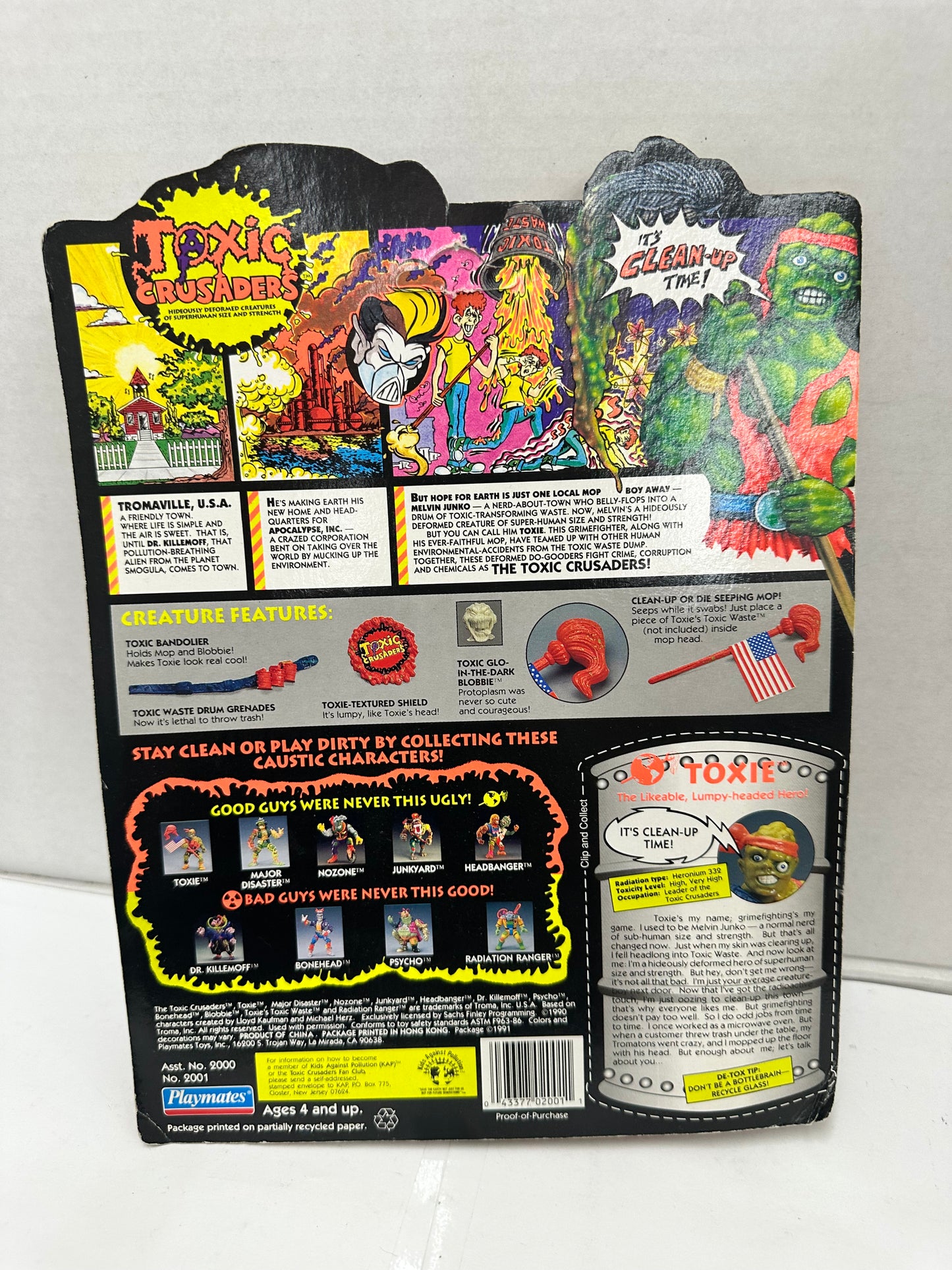 Vintage 1991 Toxic Crusaders “Toxie” – Sealed (Playmates) Damage To Plastic