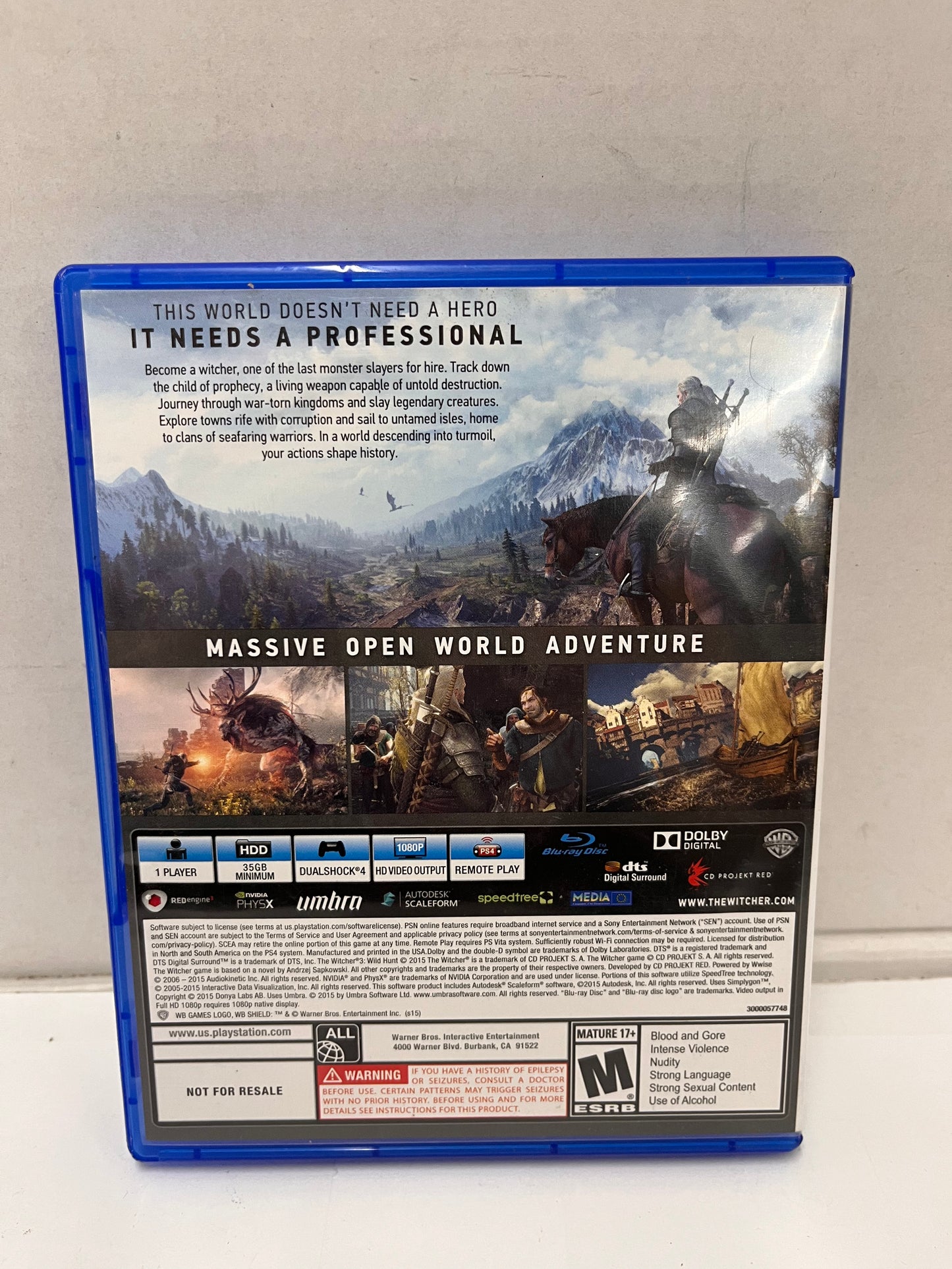 Witcher 3: Wild Hunt - Collector's Edition (PlayStation 4, 2015)