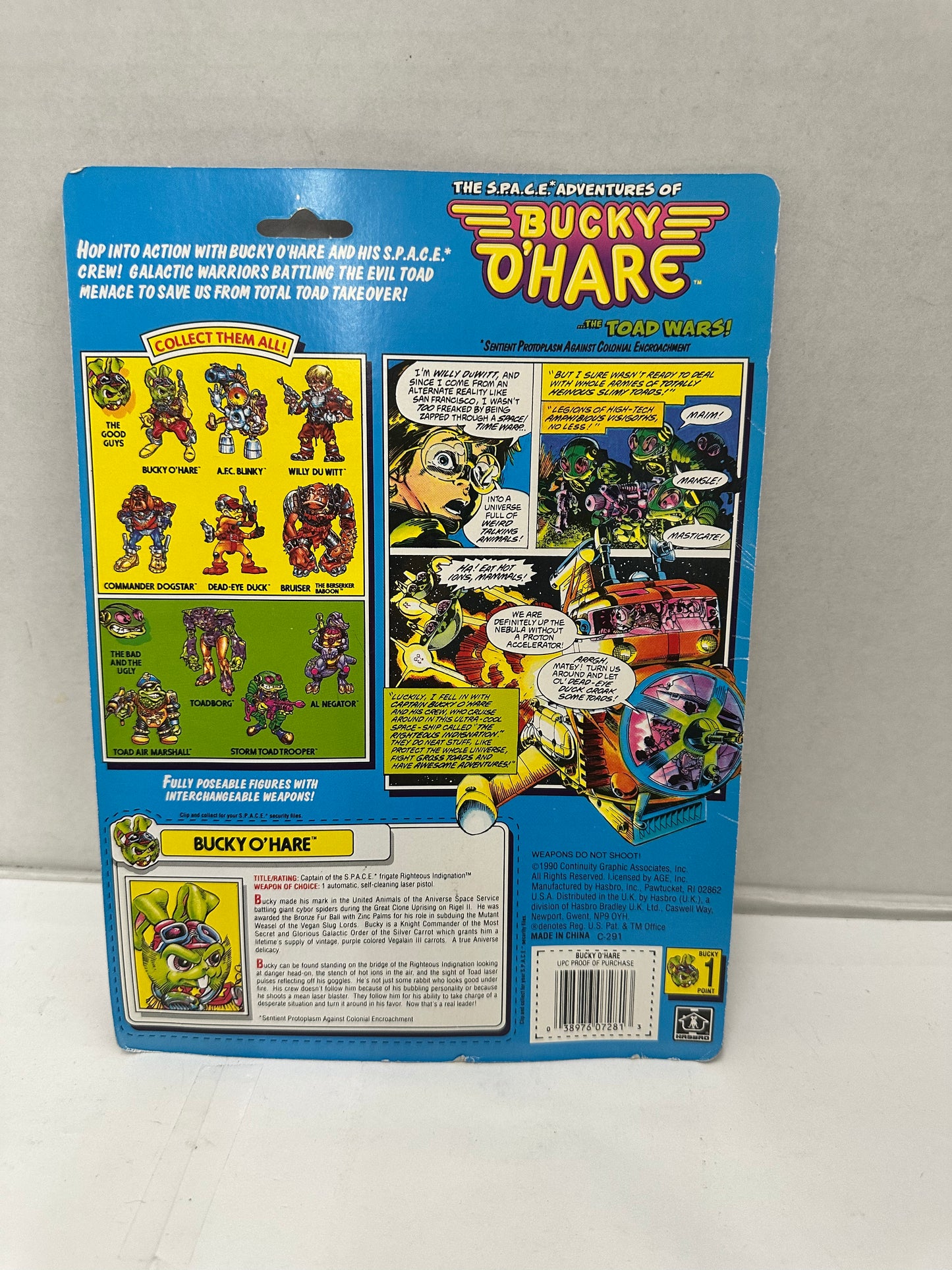 1990 Hasbro Bucky O'Hare Toad Wars 1 Bucky O'Hare Action Figure New Sealed