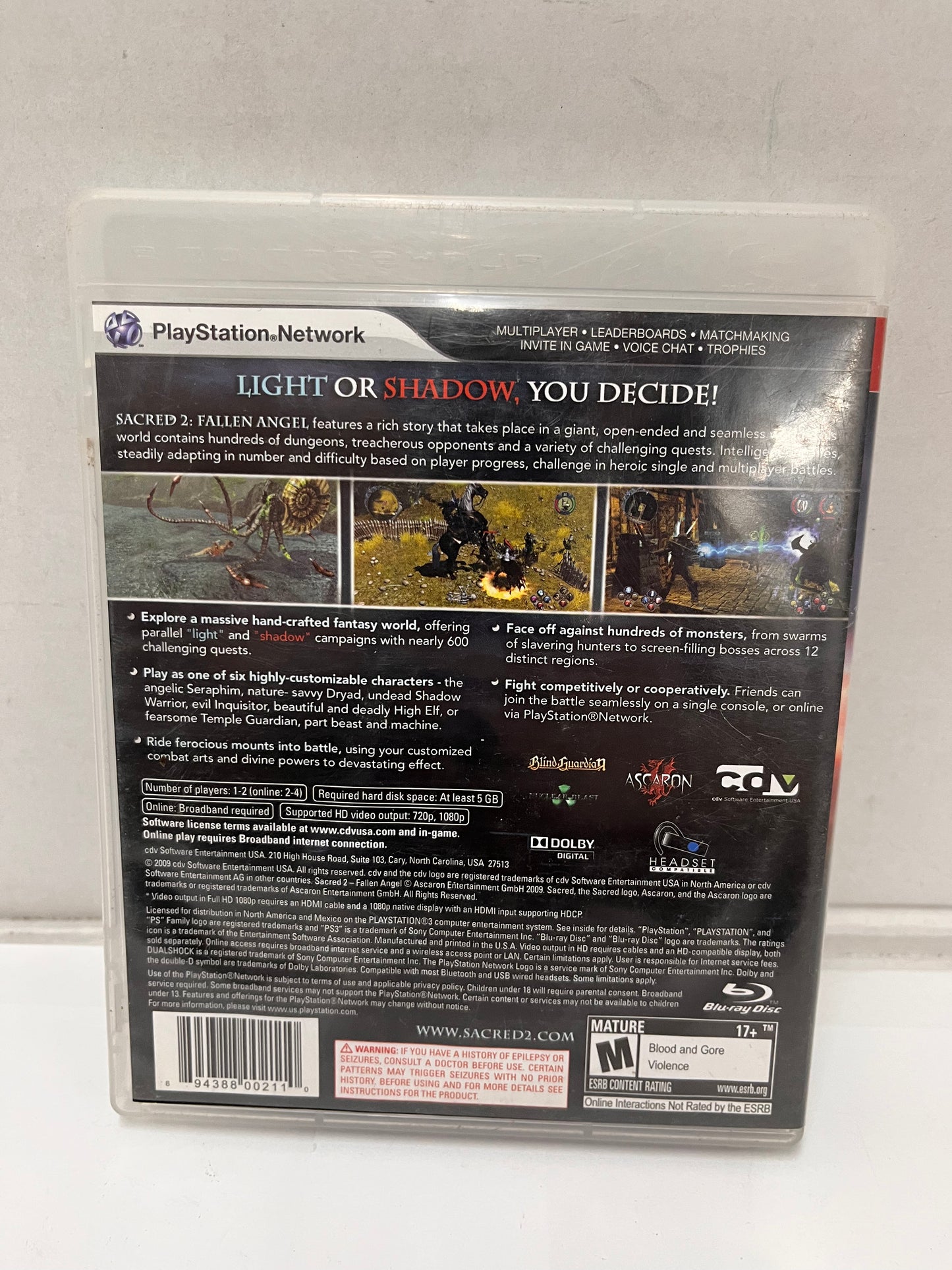 Sacred 2: Fallen Angel PlayStation 3 (PS3), CIB