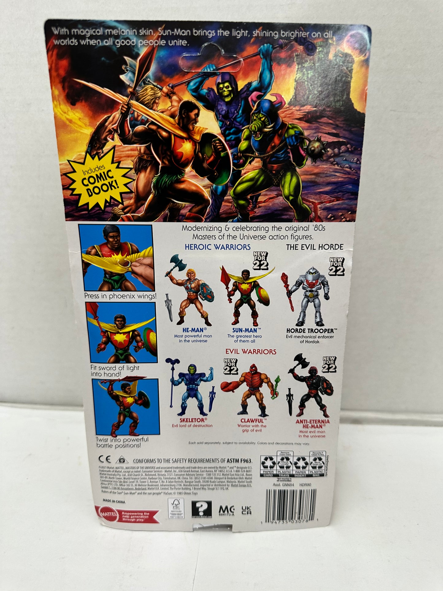 Mattel Masters of the Universe SUN MAN 5.5 inch Action Figure - HDR90 Unpunched