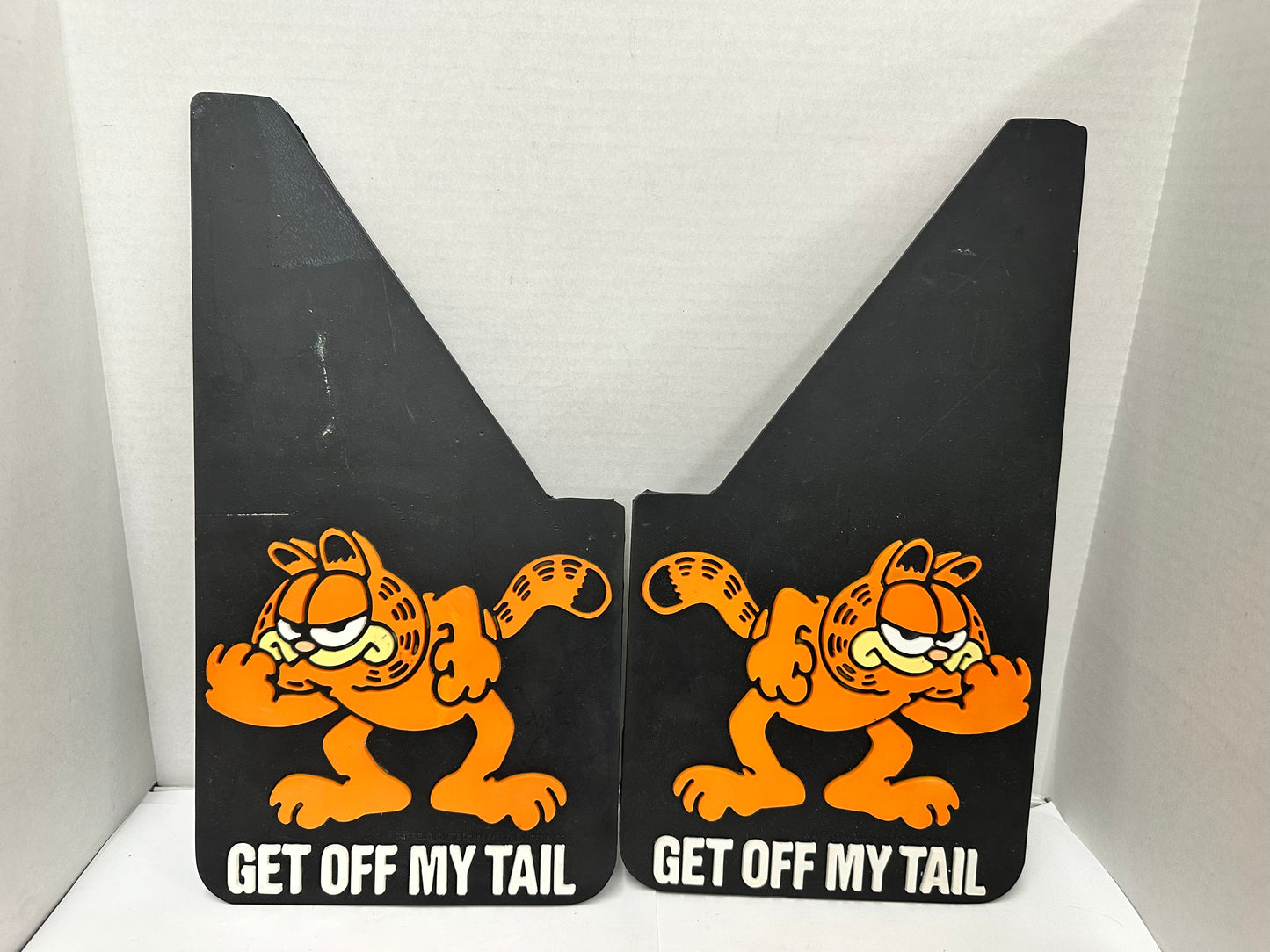 Vintage Garfield the Cat Mud Flaps/Splash Guards "Get Off My Tail"