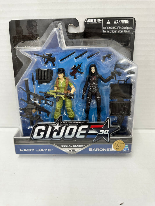 Lady Jaye vs Baroness G.I. JOE COBRA 50th Anniversary New & Sealed Figure Set