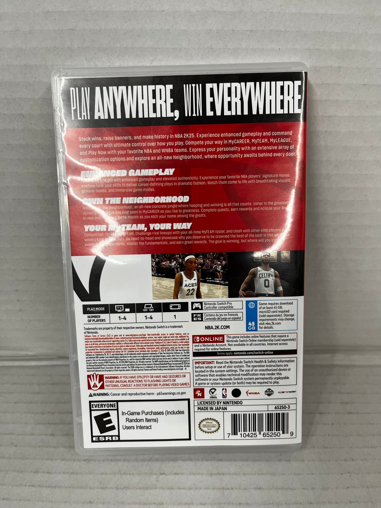 NBA 2K25 NINTENDO SWITCH No Booklet