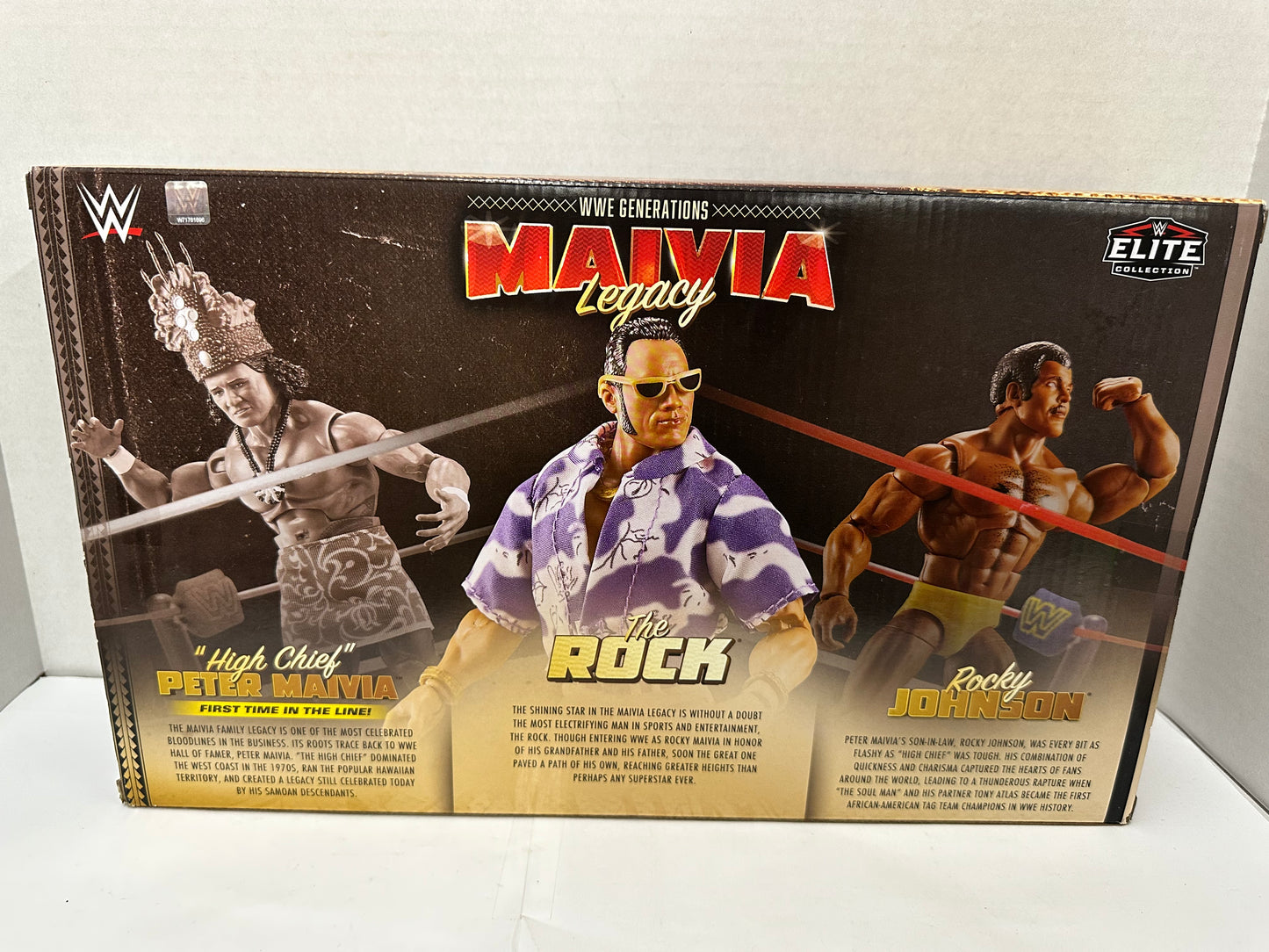 WWE Mattel Elite Rock, Rocky Johnson, Peter Maivia WWE Generations Legacy 3-Pack