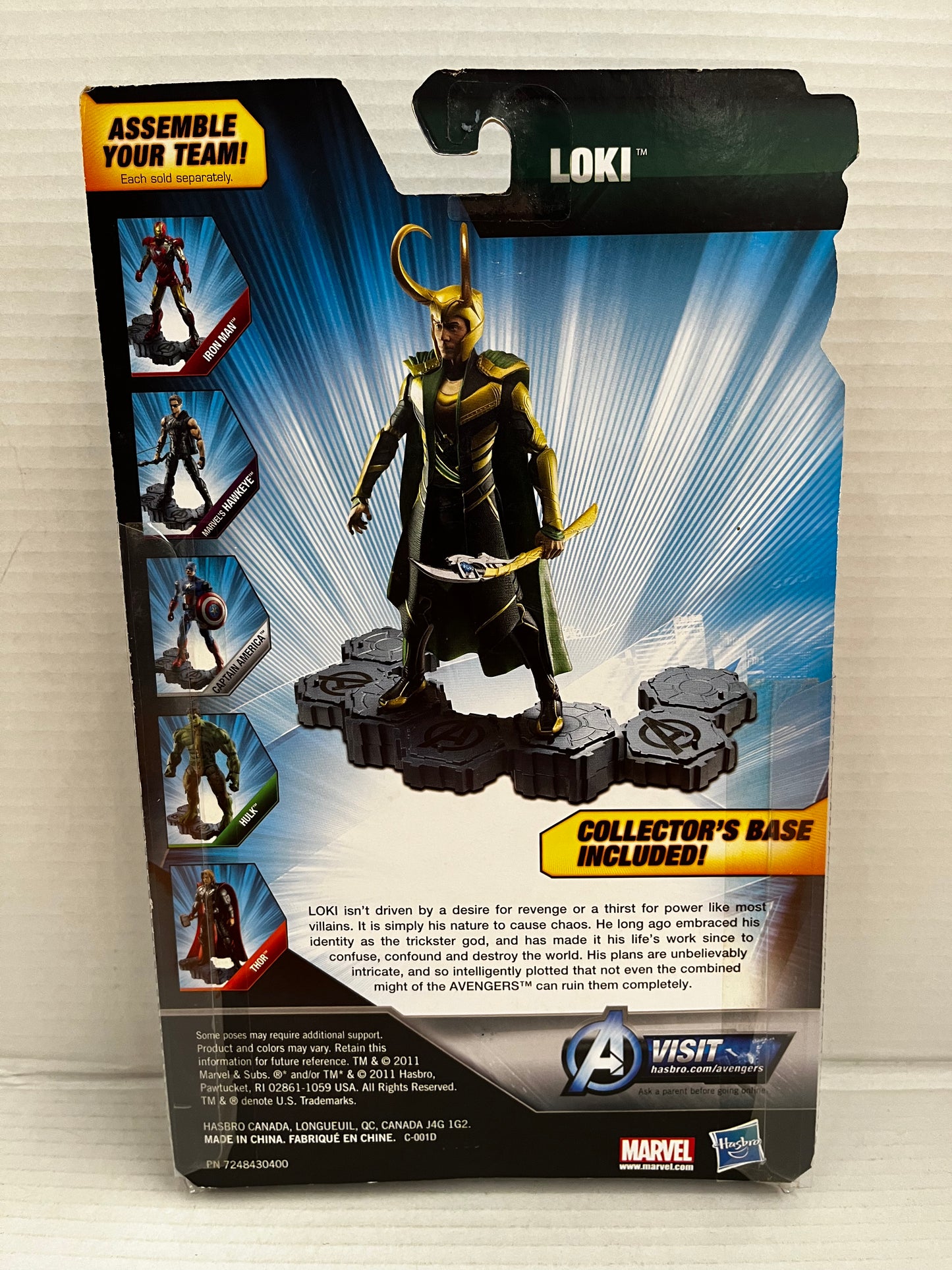 Hasbro Marvel Avengers Movie Series Loki Action Figure Walmart Exclusive 2011