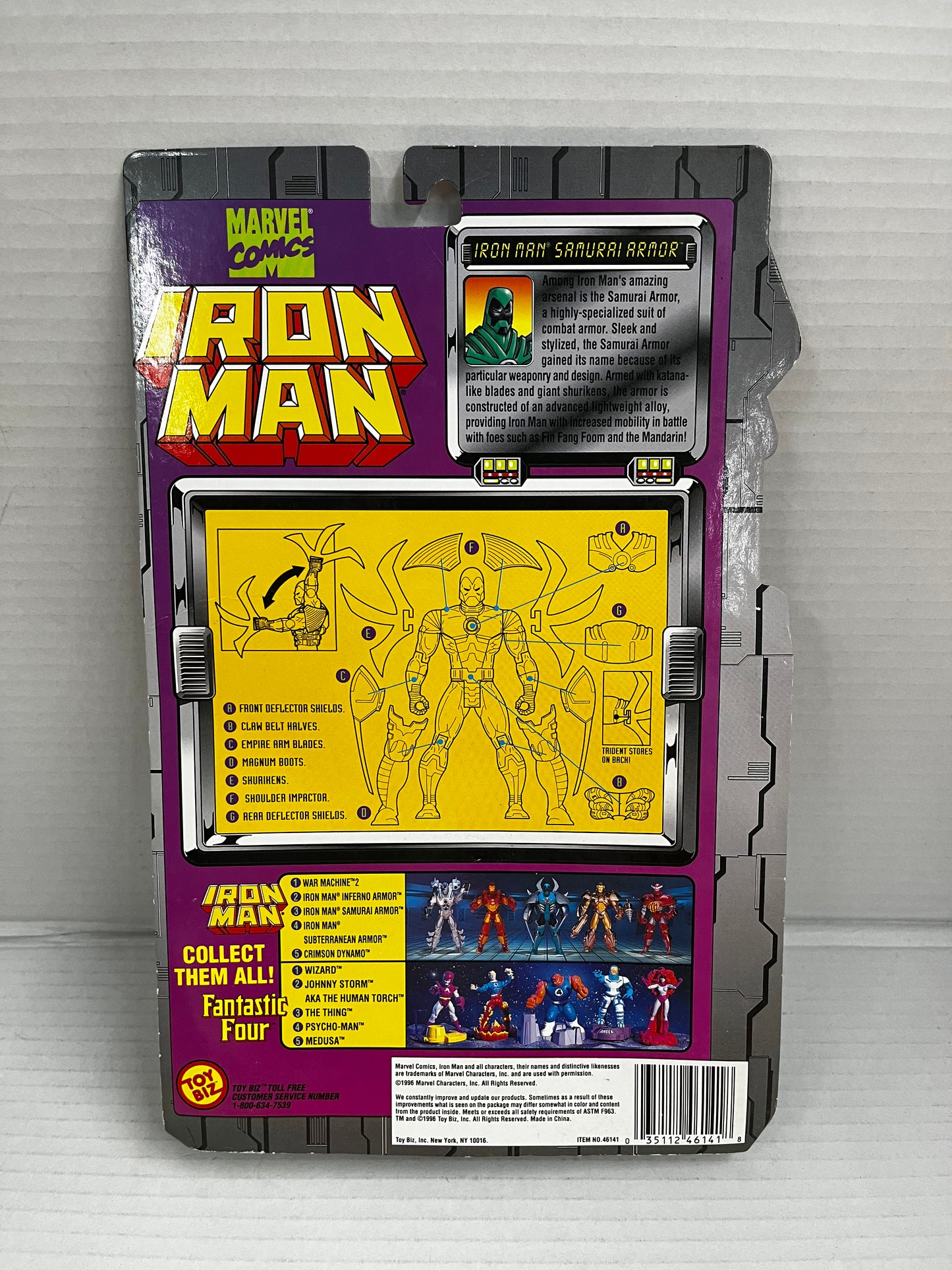 ToyBiz, Marvel Comics, Iron Man Action Figure, Samurai Armor Iron Man, 1996, NIB