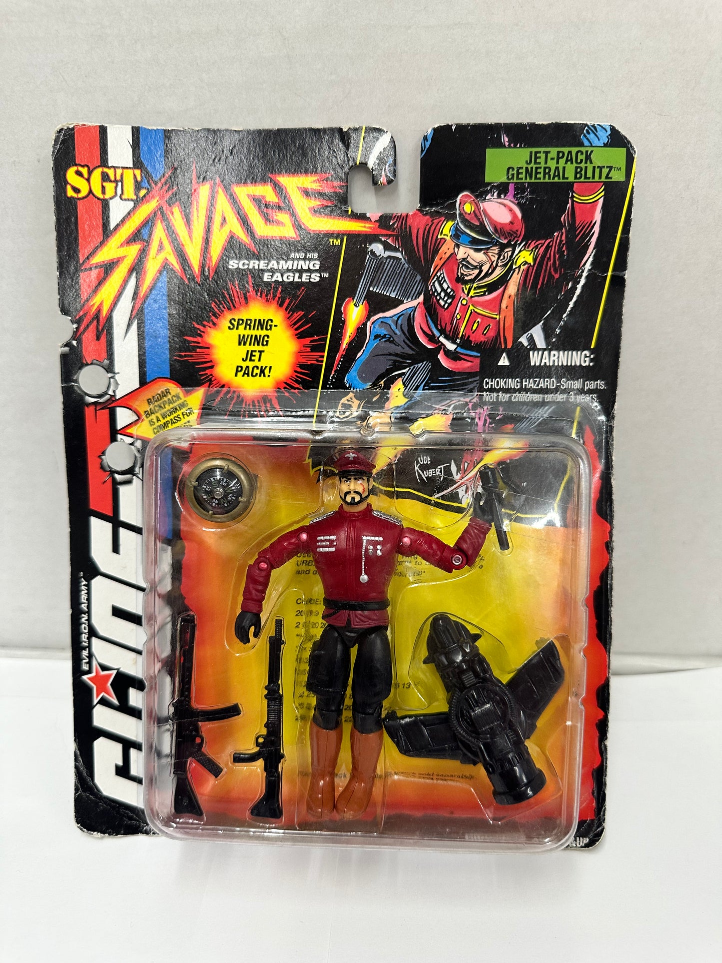 GI Joe SGT SAVAGE Jet Pack GENERAL BLITZ Action Figure Hasbro 1994