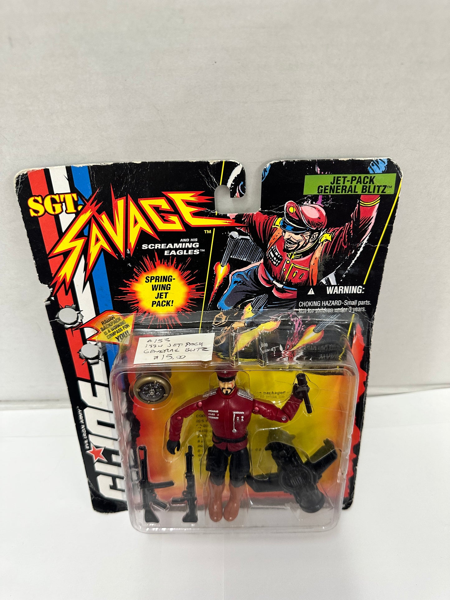 GI Joe SGT SAVAGE Jet Pack GENERAL BLITZ Action Figure Hasbro 1994