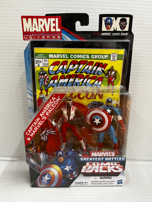 Marvel Universe CAPTAIN AMERICA & FALCON Greatest Battles Comic Packs - 2011 NEW