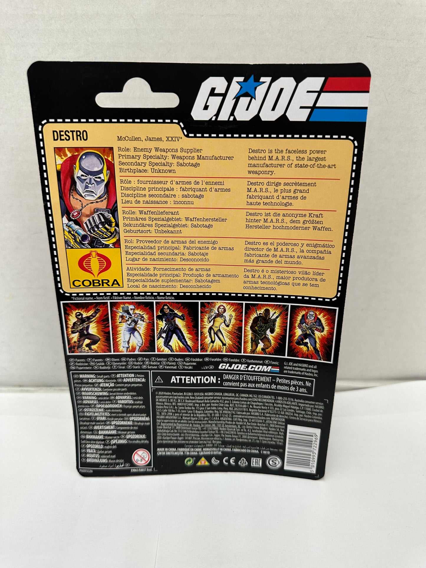 G I Joe Destro Retro Collection, 3.75'' Figure 2020