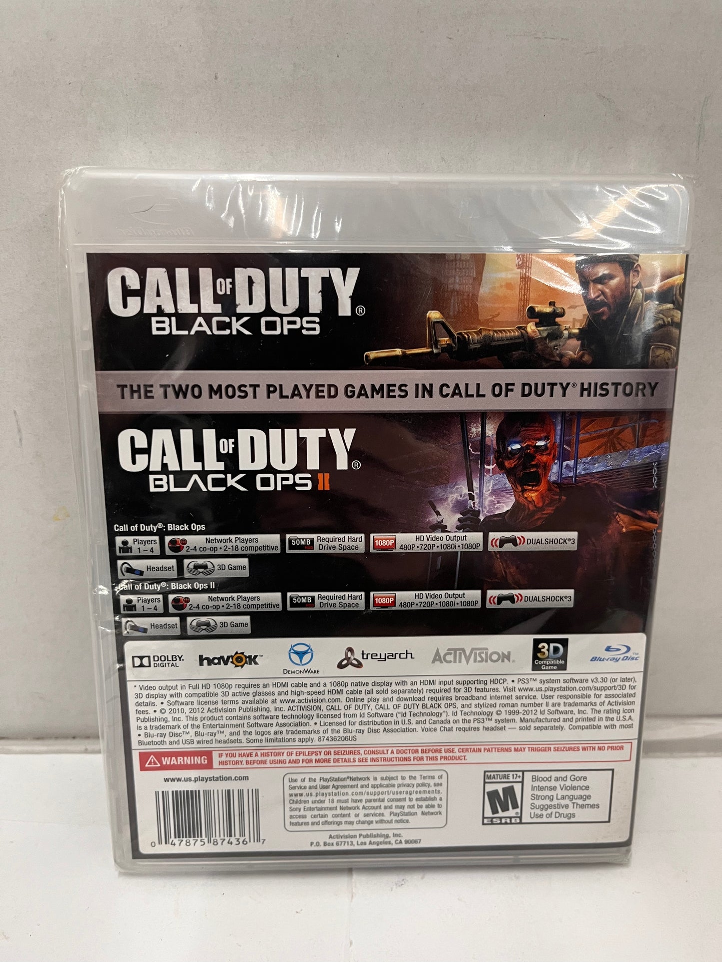 Call of Duty: Black Ops 1 & 2 Combo Pack PS3 (Brand New Factory Sealed)