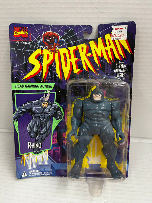 Rhino 1994 Spider-Man Animated Series Head Ramming Toy Biz MOC Sealed Figure