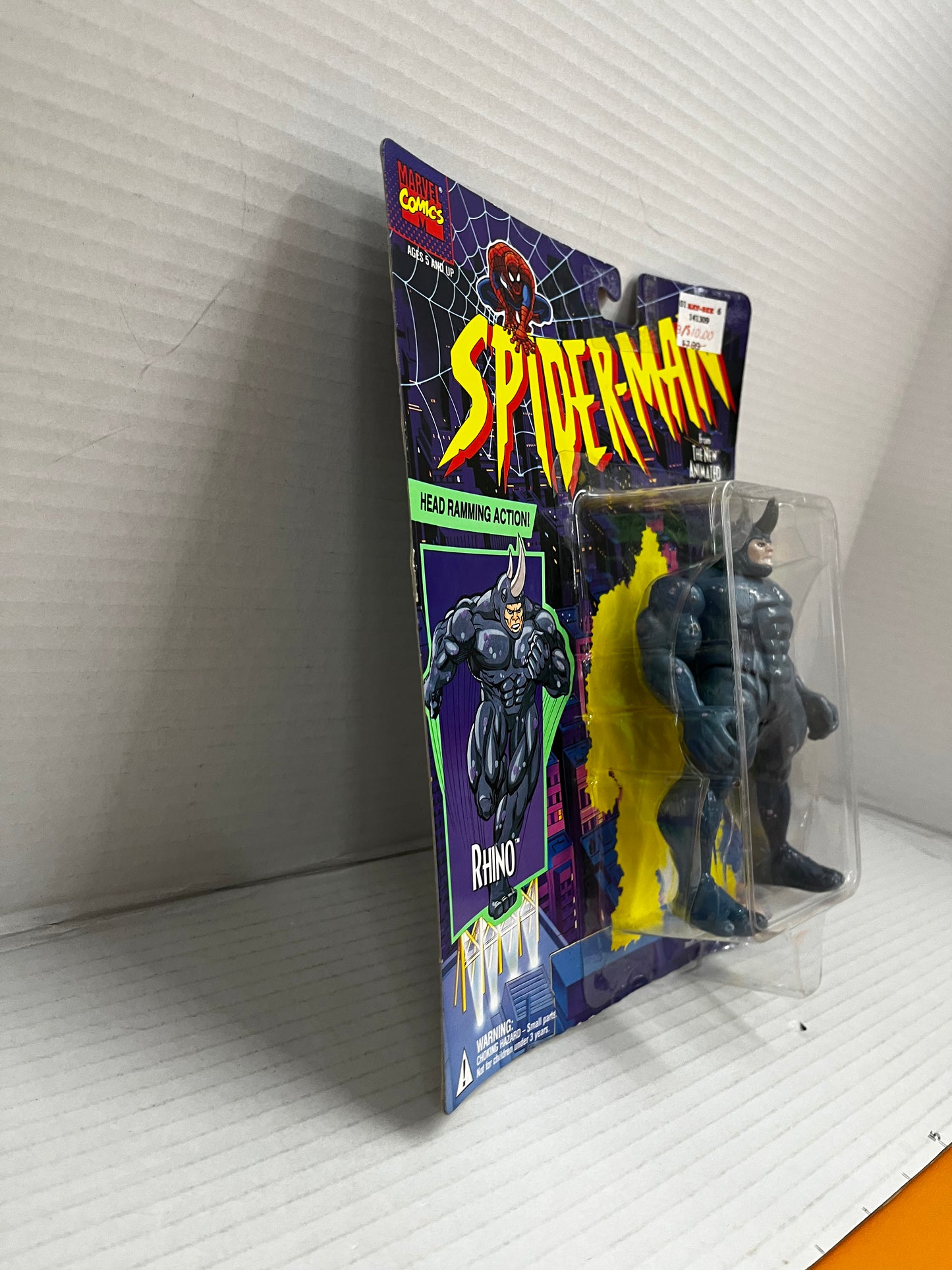 Rhino 1994 Spider-Man Animated Series Head Ramming Toy Biz MOC Sealed Figure