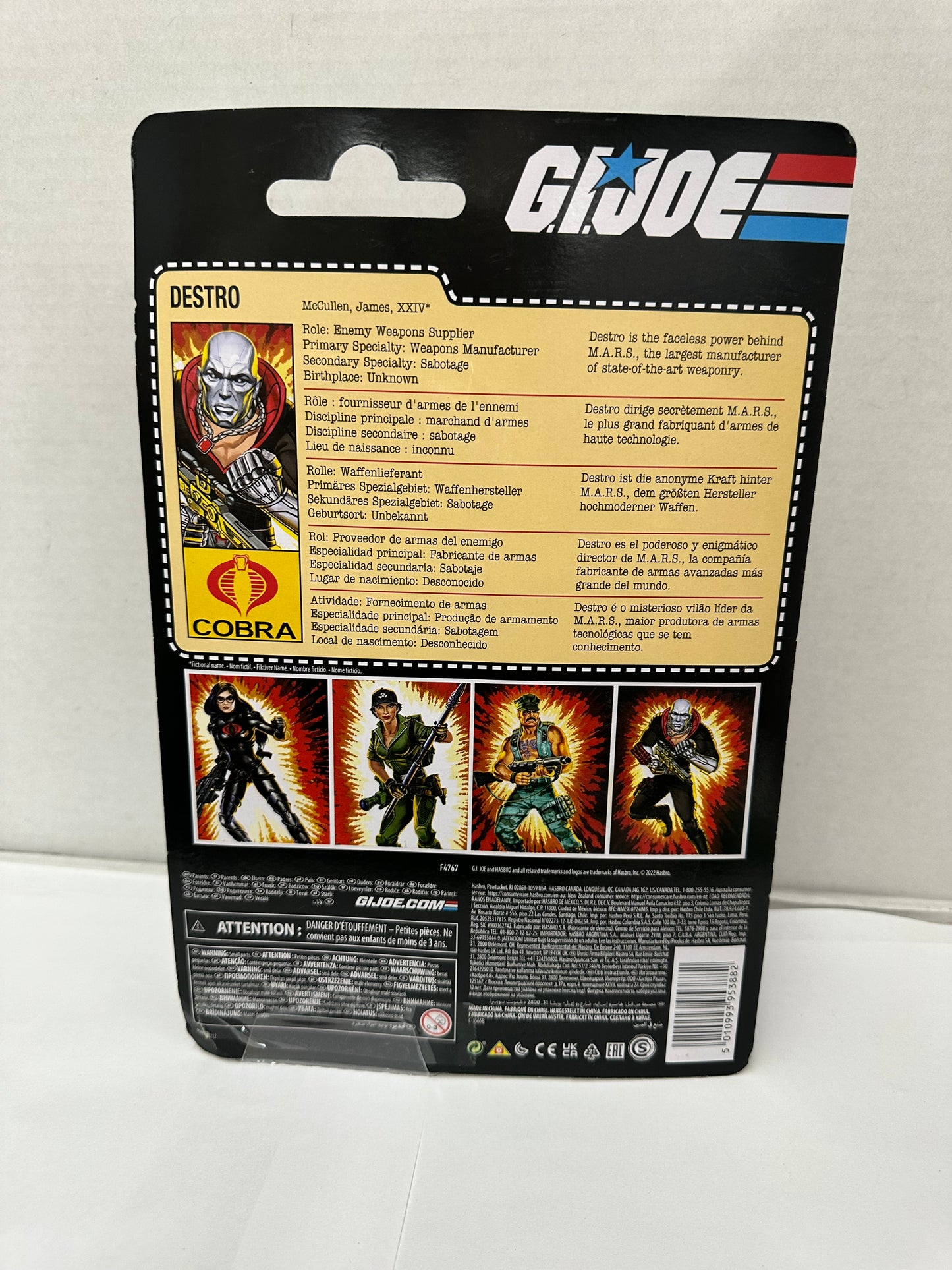GI Joe Classified Retro Card Destro 6" Figure New on Card Hasbro 2022