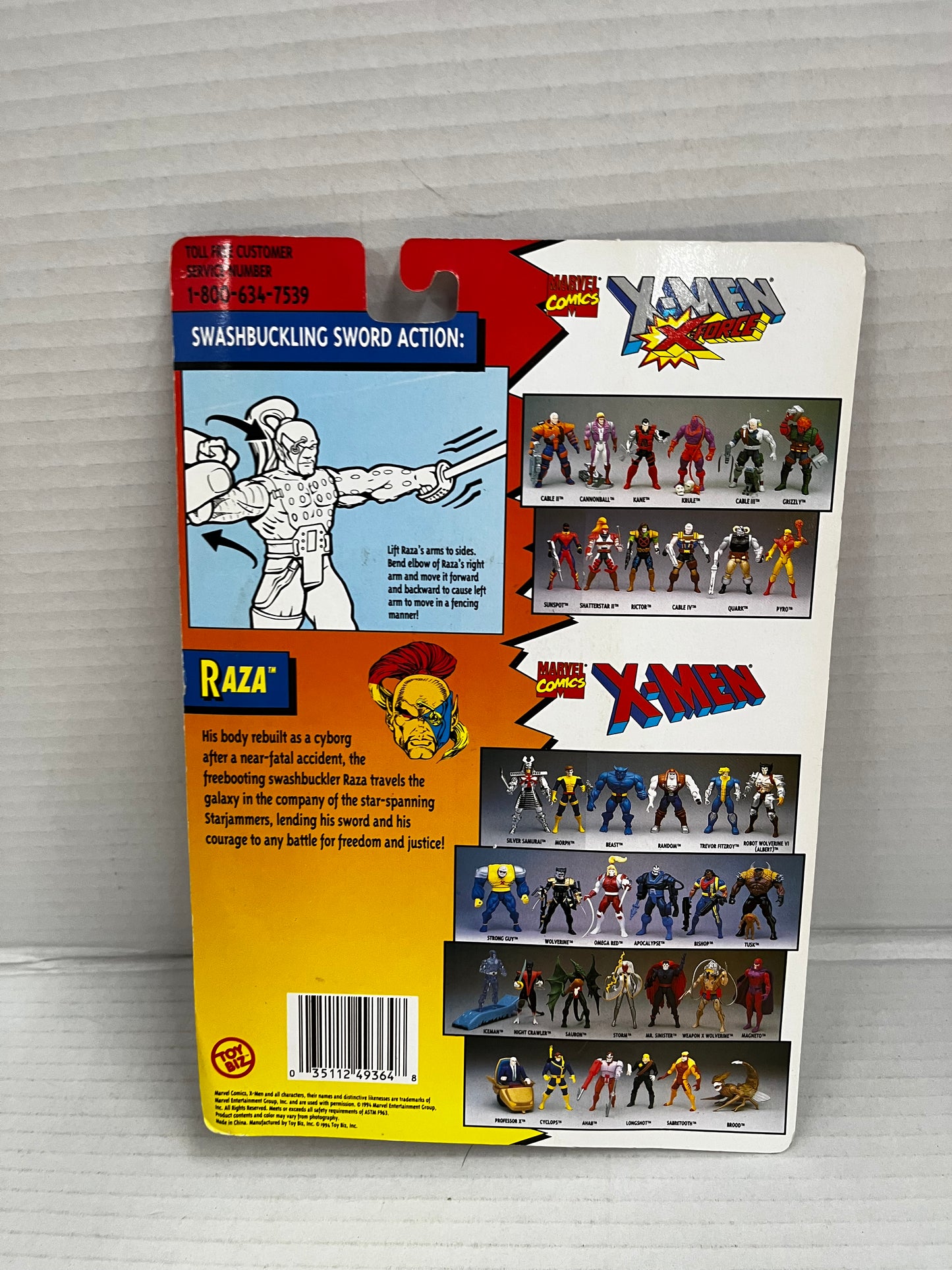 ToyBiz Marvel X-Men Raza 1994 5" Vintage Action Figure Uncanny New Sealed