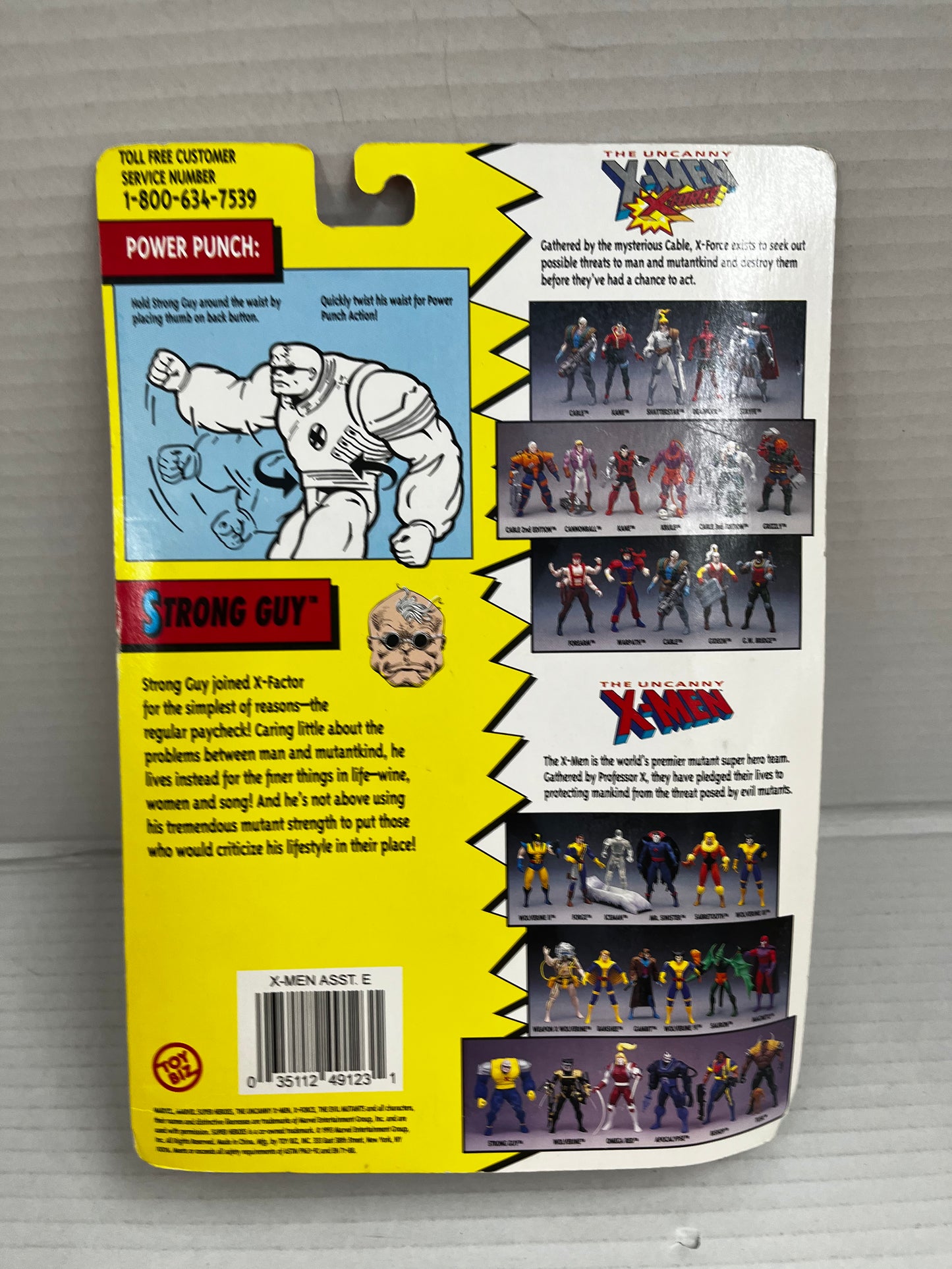 Strong Guy Power Punch The Uncanny X-Men Marvel Comics 1993 Toy Biz NEW MOSC