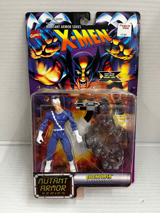 ToyBiz 1996 Marvel X-Men Mutant Armor Quicksilver (Purple) Action Figure