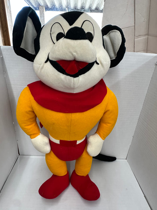 Vintage Mighty Mouse Plush 1981 Viacom Mighty Star Stuffed Animal 20”
