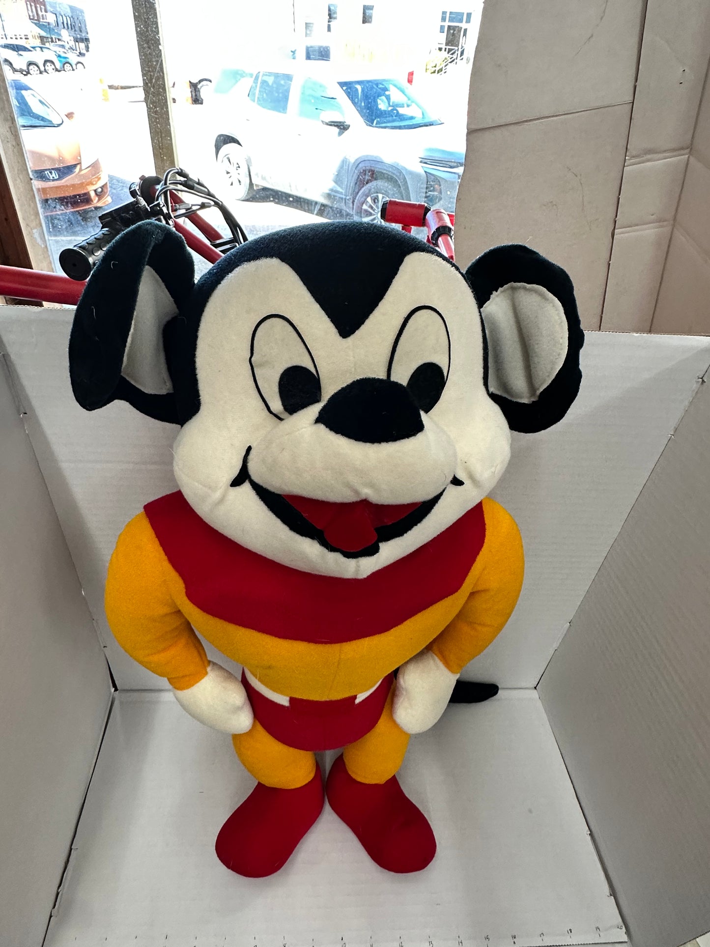 Vintage Mighty Mouse Plush 1981 Viacom Mighty Star Stuffed Animal 20”