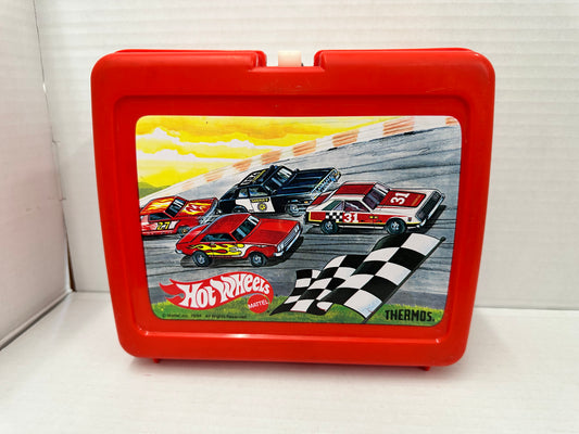 Vintage Mattel Hot Wheels 1984 Plastic Thermos Lunchbox