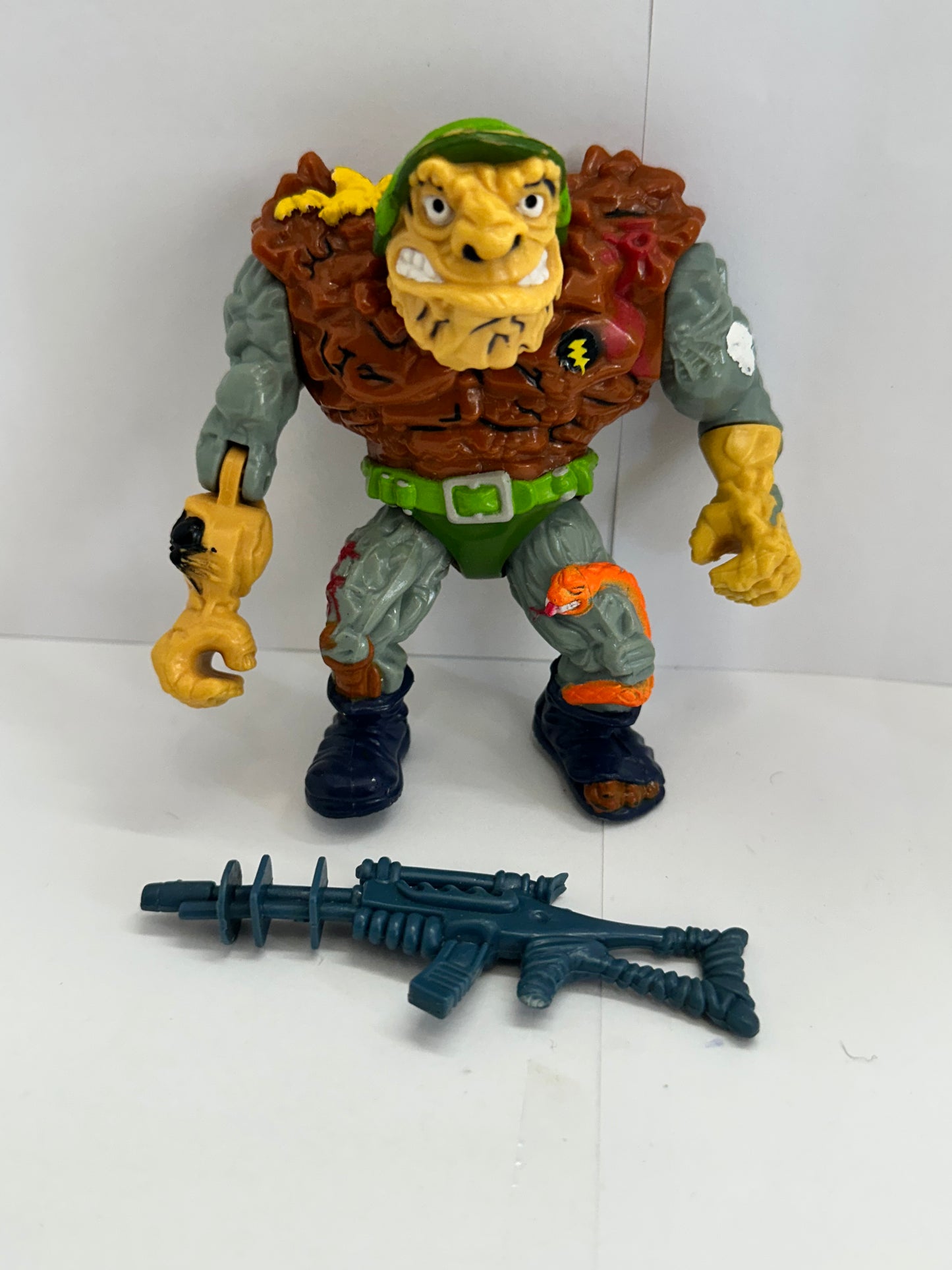General Traag 1989 Vintage Playmates Teenage Mutant Ninja Turtles TMNT With Gun