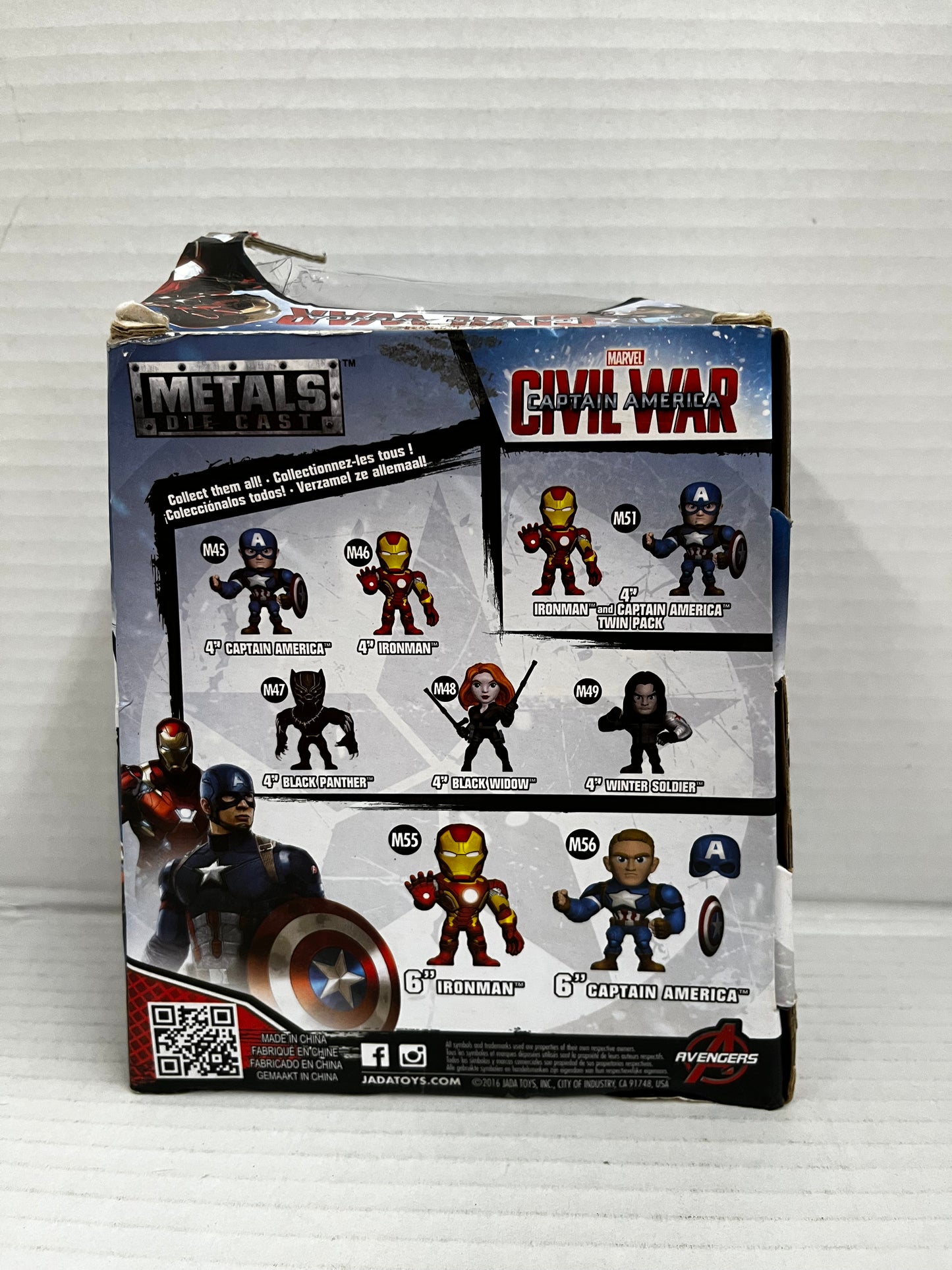 2016 Jada Toys Metals Die Cast M45  Marvel Civil War Captain America 4" Figure