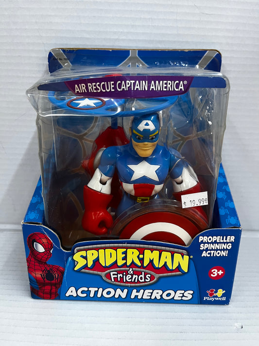 Spider-Man & Friends Action Heroes Air Rescue Captain America Playwell