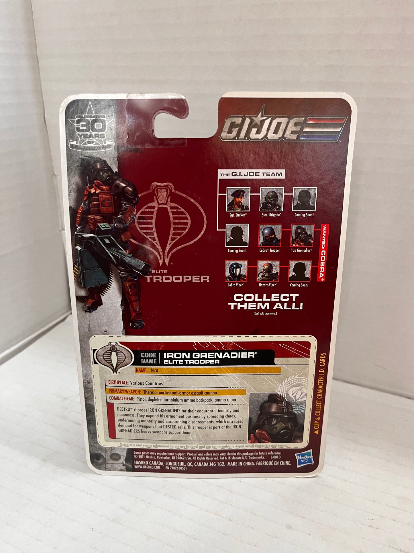 2011 Hasbro G.I. Joe Cobra Iron Grenadier v8 Pursuit of Cobra 30th Anniversary