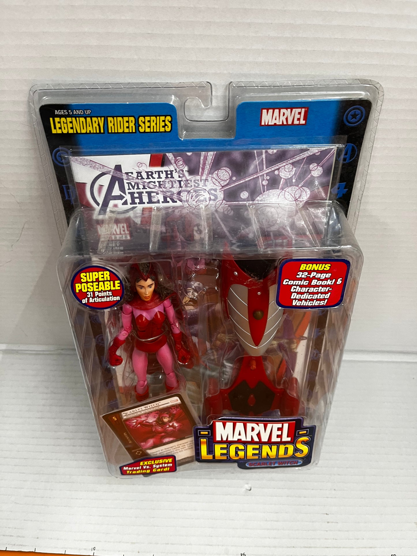 Marvel Legends SCARLET WITCH Figure Legendary Rider Card & Comic ToyBiz 2005 NEW