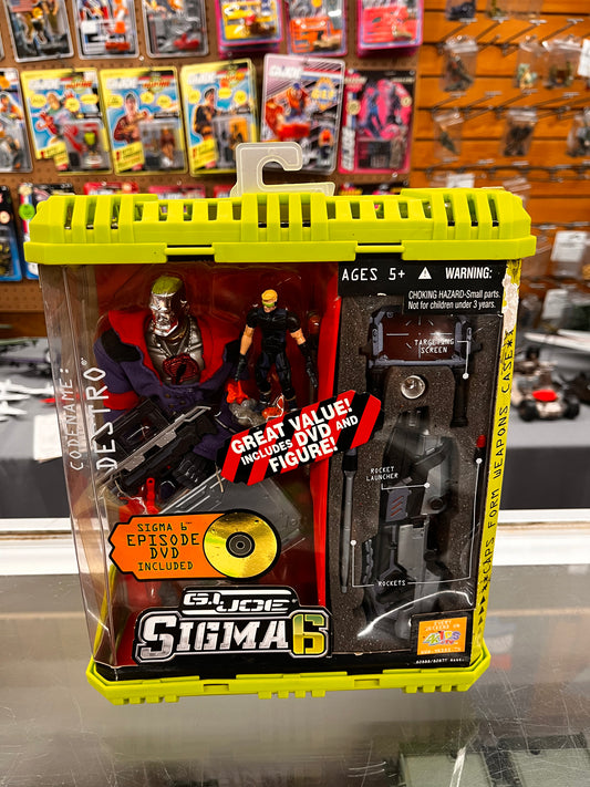 2006 GI Joe SIGMA SIX 6 DESTRO Figure Hasbro with Case DVD and Figure
