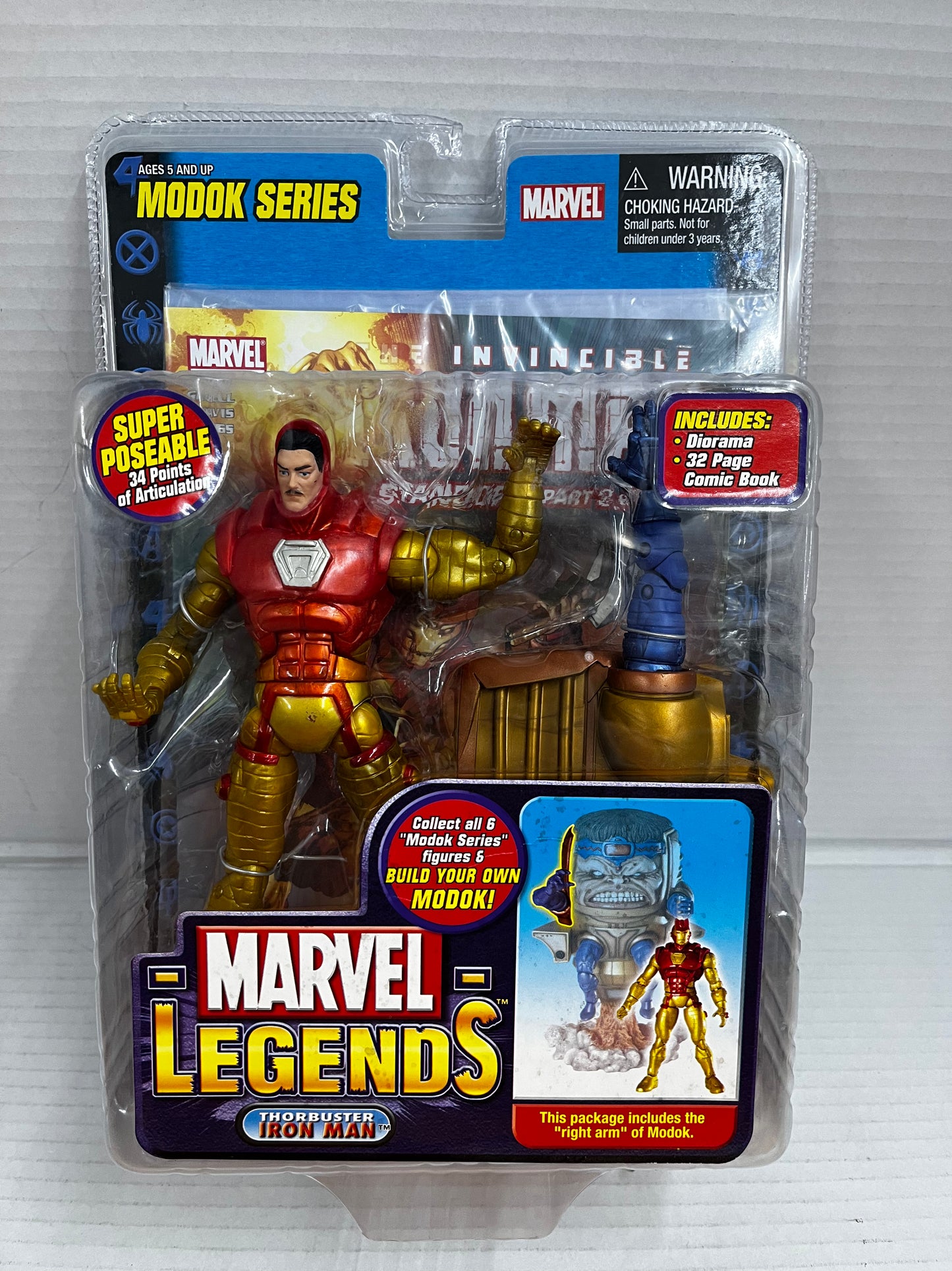 2006 ToyBiz Marvel Legends Modok Series THORBUSTER IRON MAN Figure | NIB w/ BAF