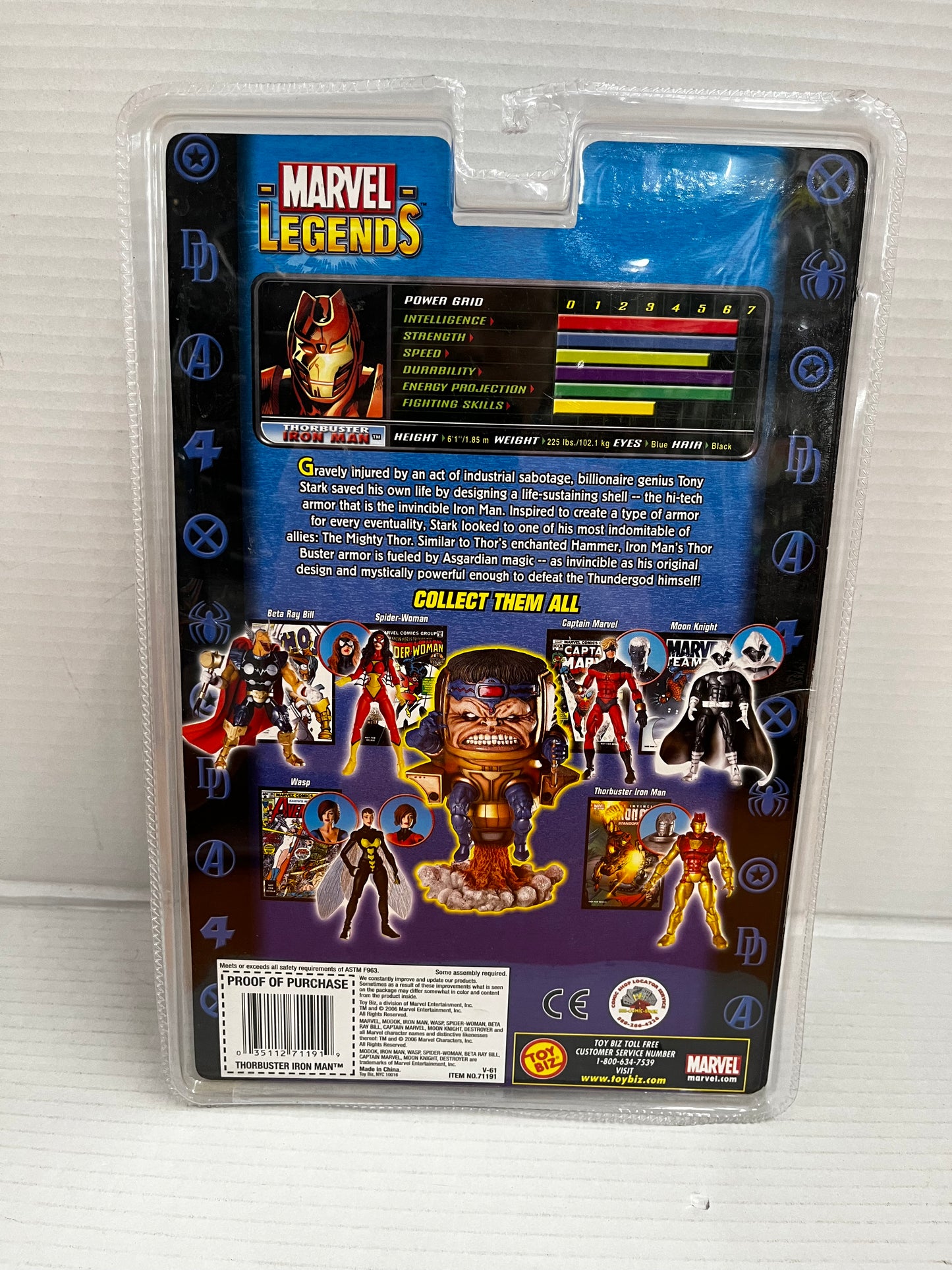 2006 ToyBiz Marvel Legends Modok Series THORBUSTER IRON MAN Figure | NIB w/ BAF