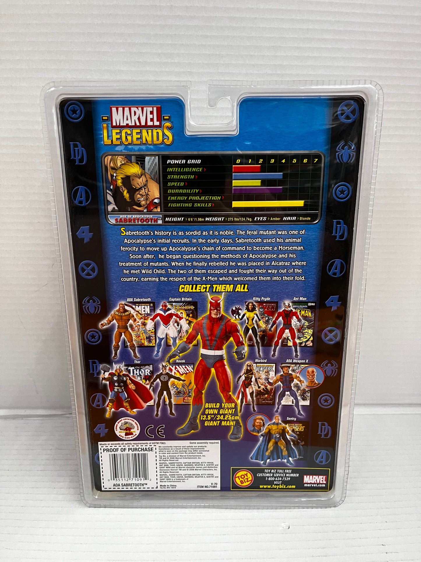 Marvel Legends Age of Apocalypse SABRETOOTH BAF Giant Man Series 2006 X Men AOA