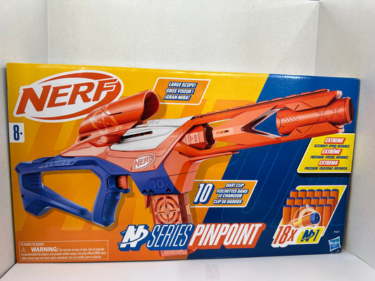 Nerf N Series Pinpoint Blaster, Clip, 18 Nerf N1 Darts Compatible, Nerf N Series