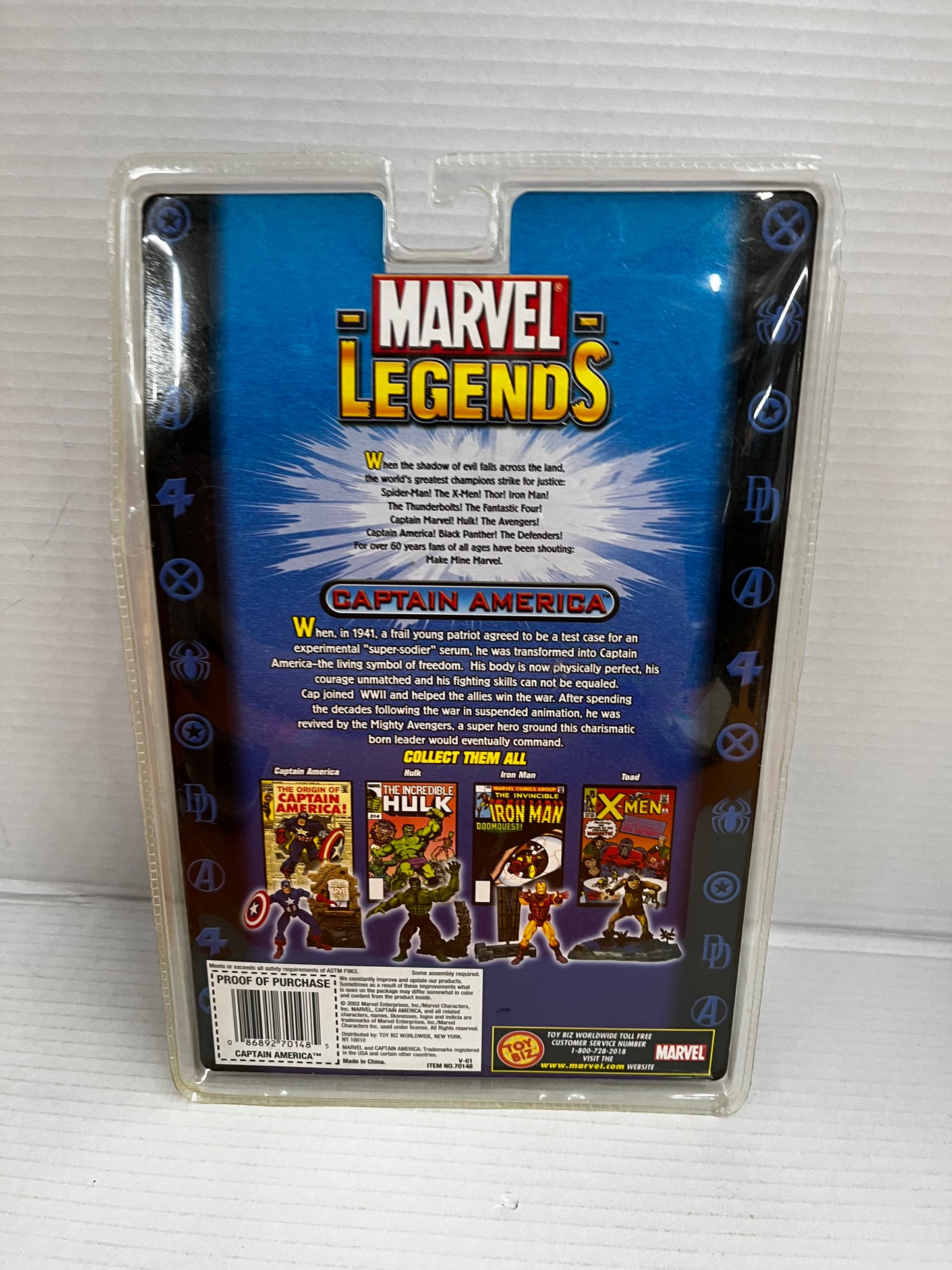 2002 Marvel Legends Captain America Series 1 Toy Biz Action Figure