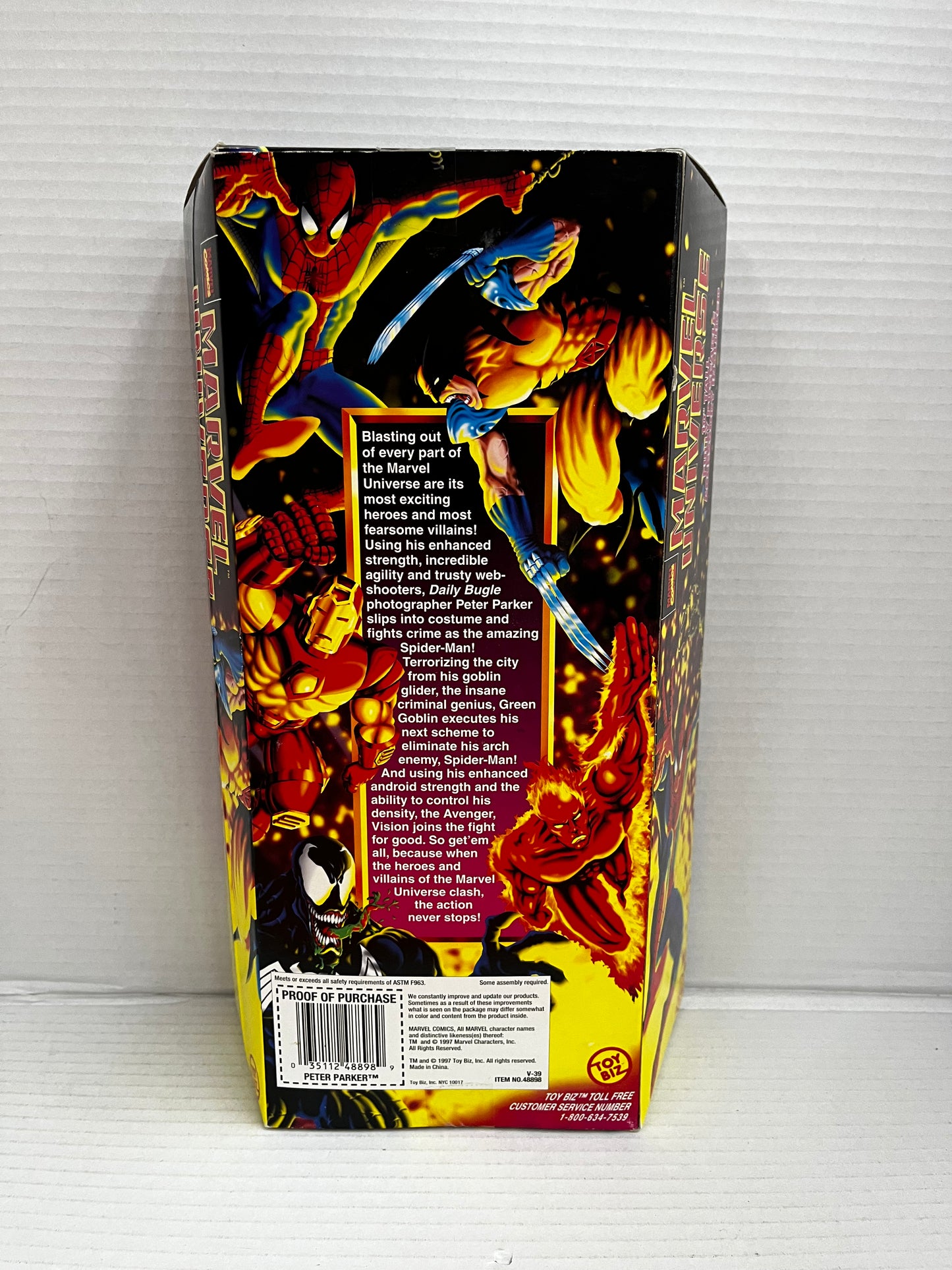 1997 Peter Parker Marvel Universe 10" Inch Action Figure Spider-Man Toy Biz