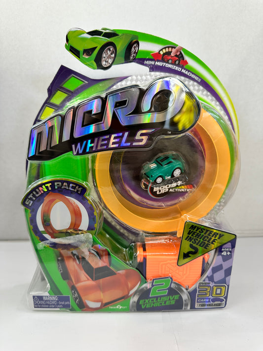 Micro Wheels Stunt Pack W/ 2 Exclusive Vehicles 1 Green & 1 Mystery Vehicle