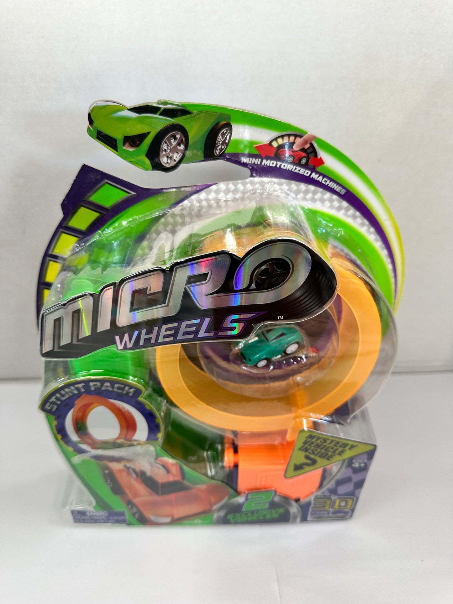 Micro Wheels Stunt Pack W/ 2 Exclusive Vehicles 1 Green & 1 Mystery Vehicle