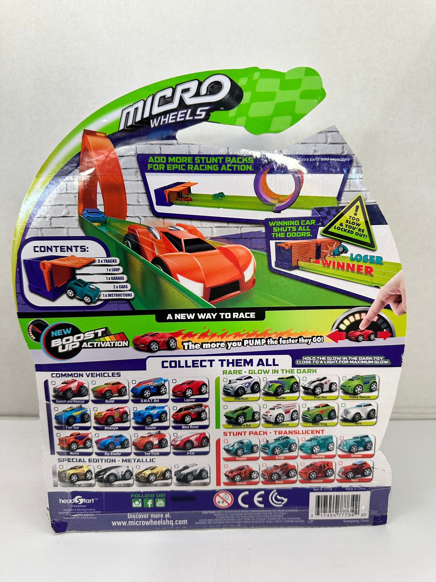 Micro Wheels Stunt Pack W/ 2 Exclusive Vehicles 1 Green & 1 Mystery Vehicle
