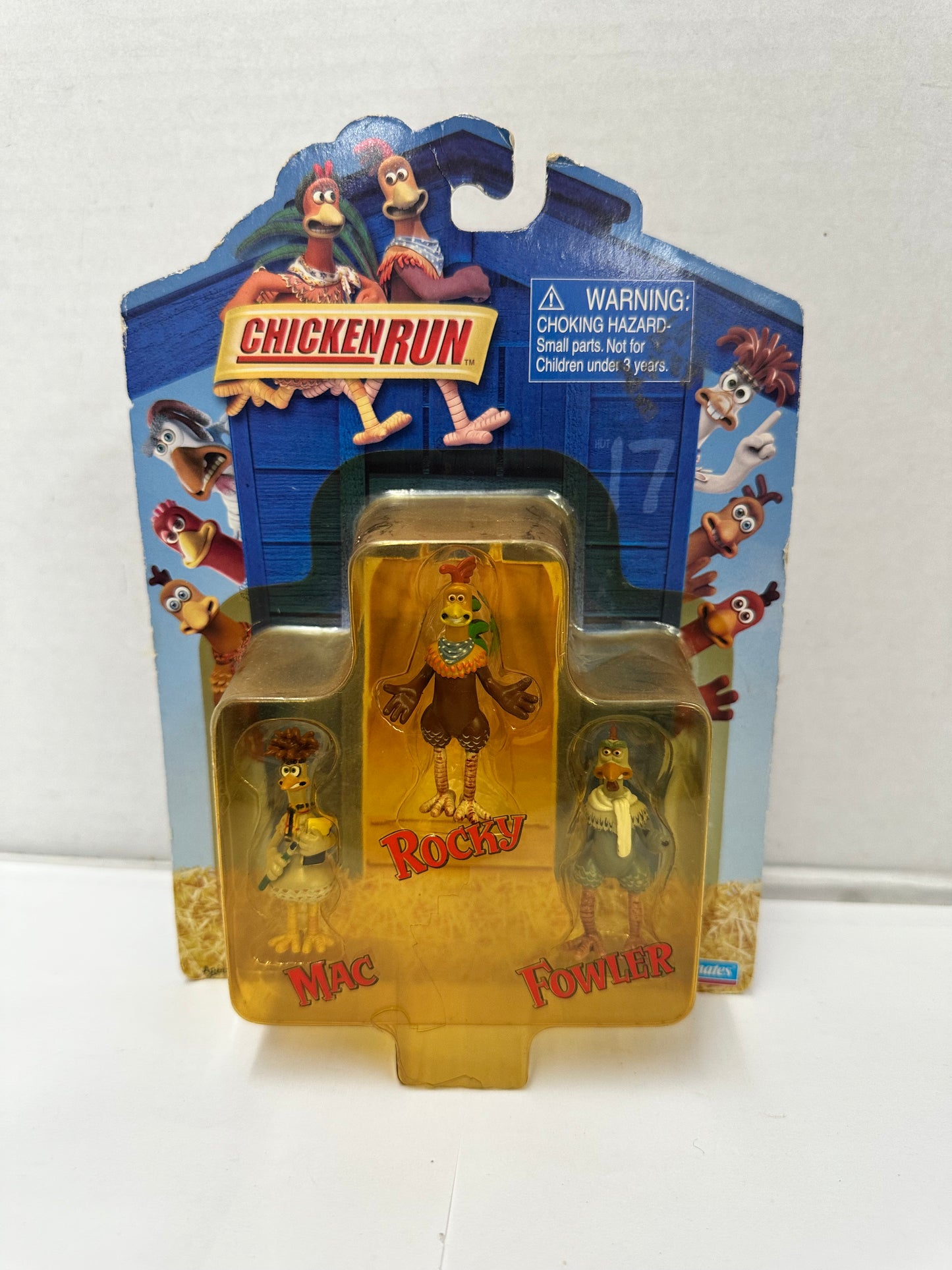 CHICKEN RUN ROCKY, MAC, FOWLER SET / 2000 PLAYMATES TOYS NEW-SEALED
