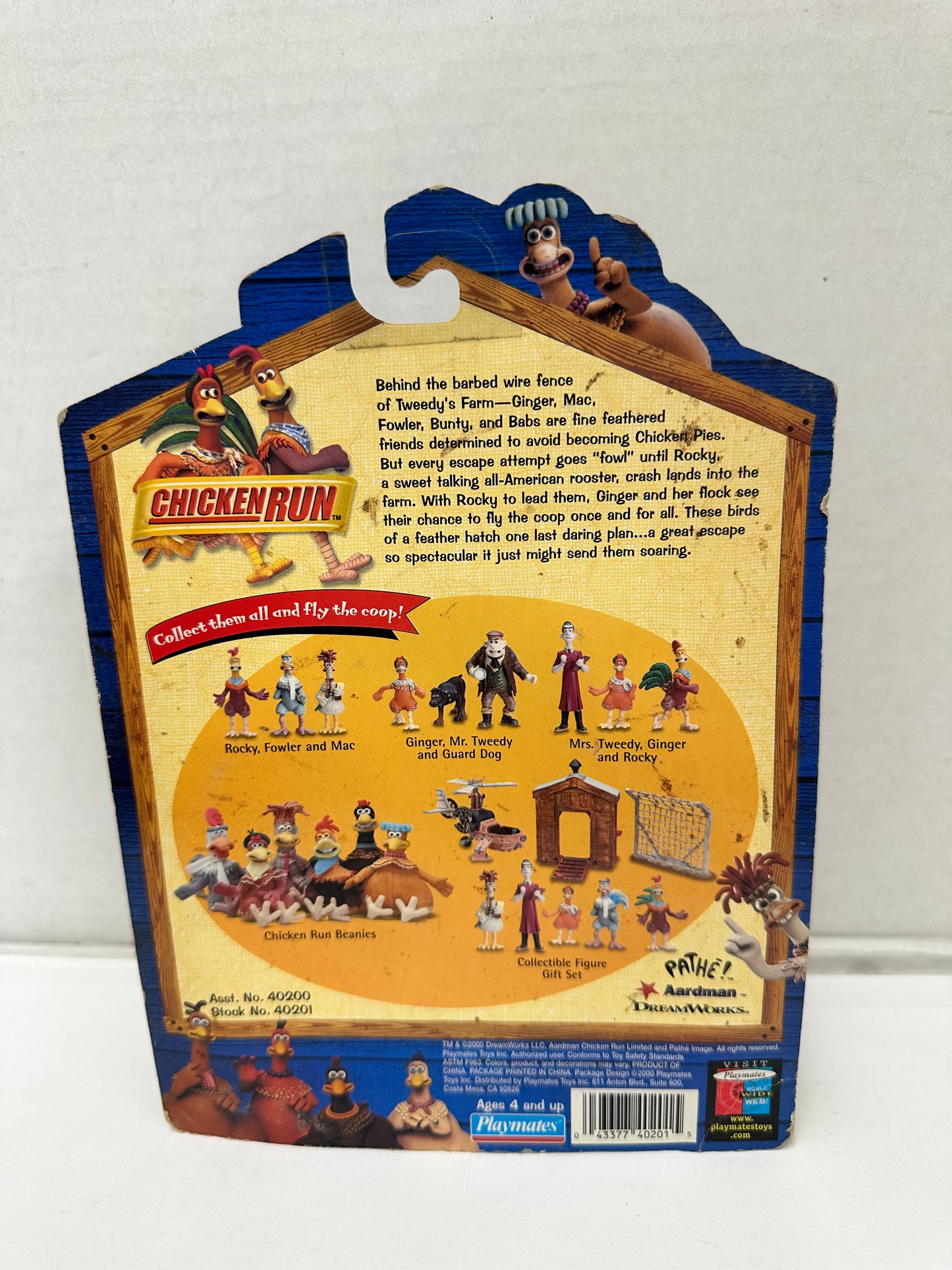 CHICKEN RUN ROCKY, MAC, FOWLER SET / 2000 PLAYMATES TOYS NEW-SEALED