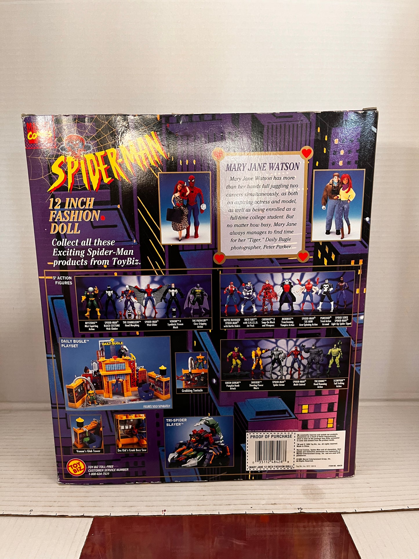 Spider-Man Mary Jane Special Collectors 12" Fashion Doll 1995 Toy Biz