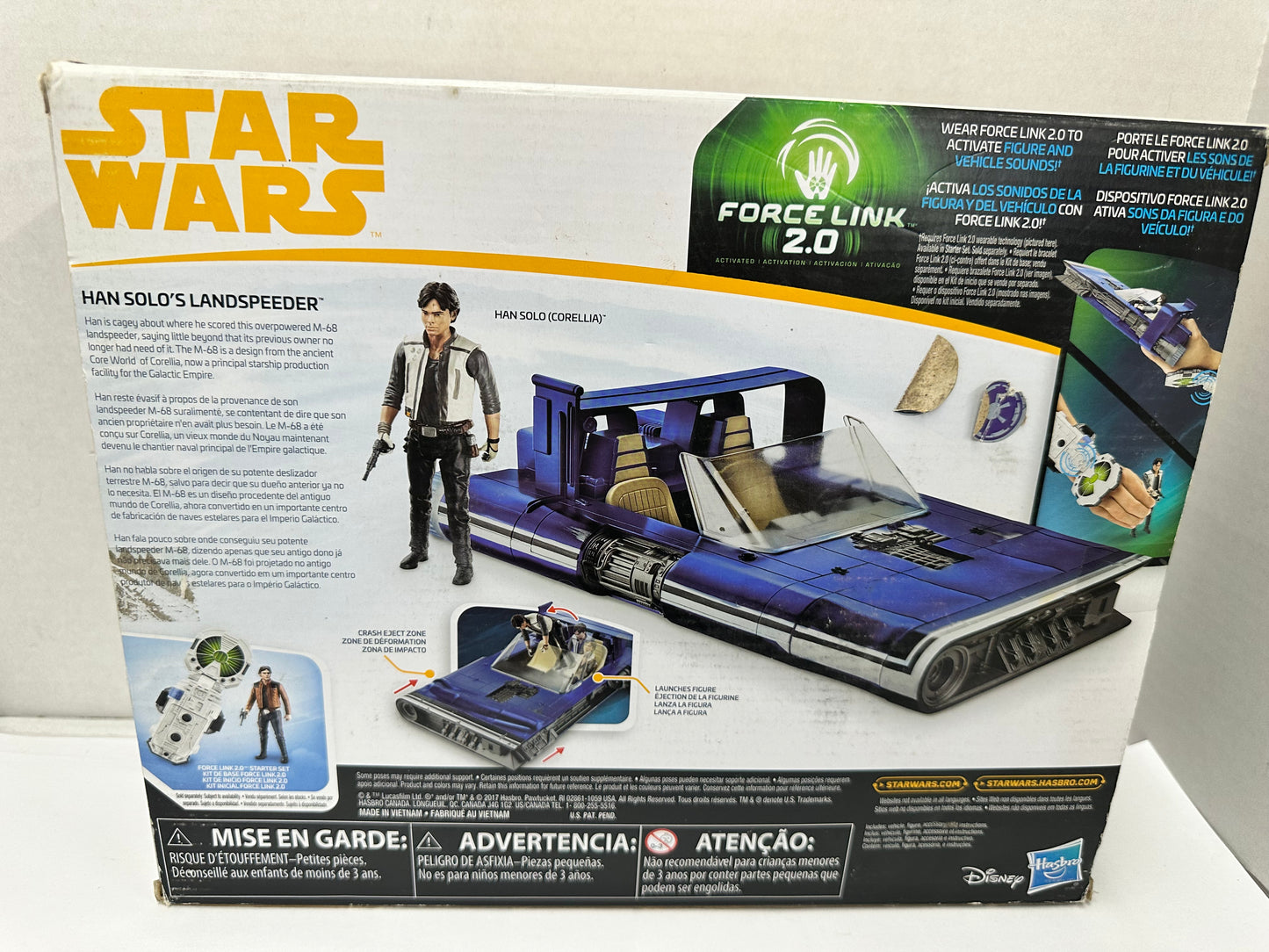 Star Wars Force Link 2.0 Han Solo Landspeeder Vehicle & Corellia Figure E1263